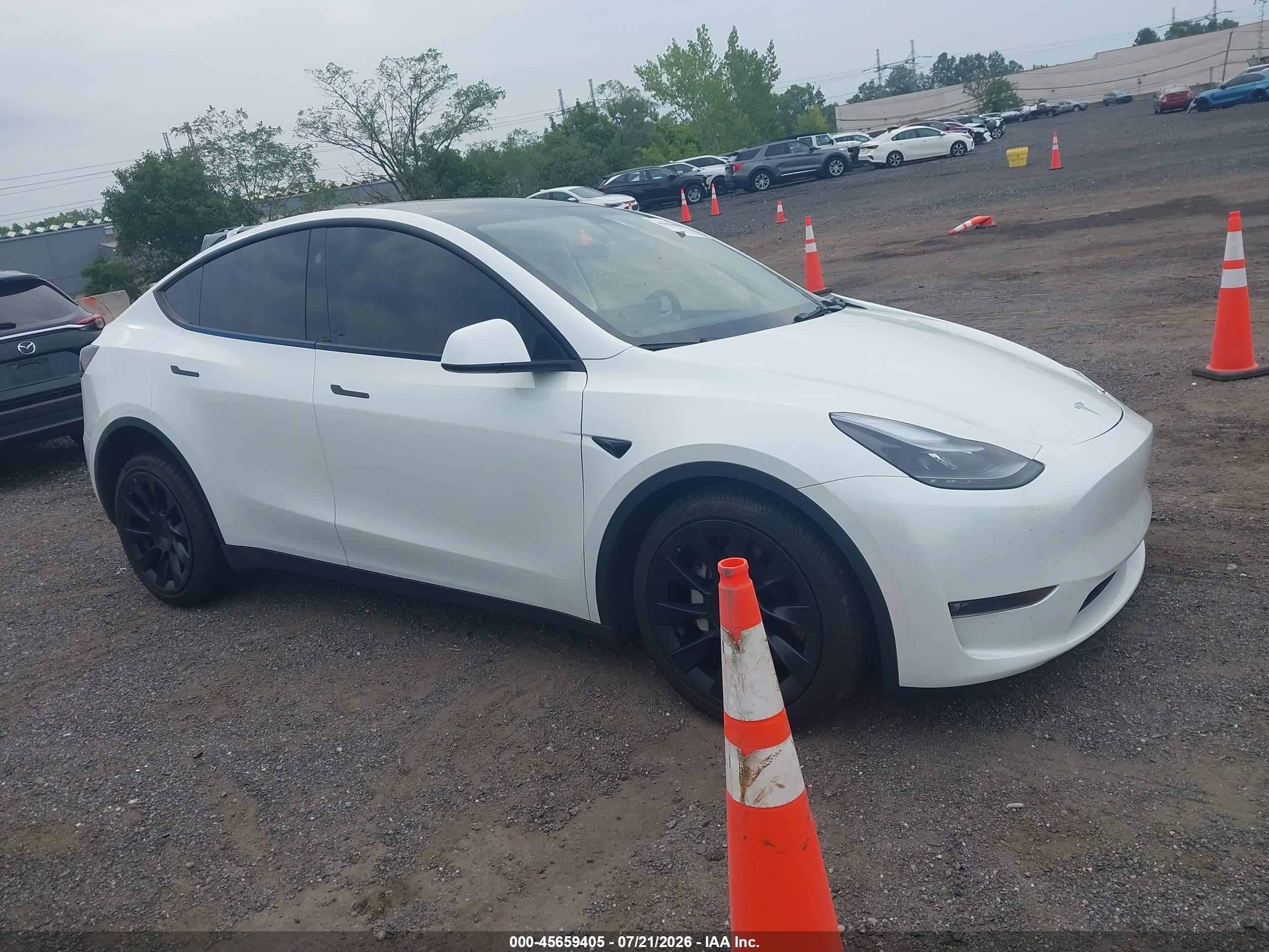 2023 Tesla Model Y Long Range, VIN 7SAYGDEE5PF850618 — Front end
