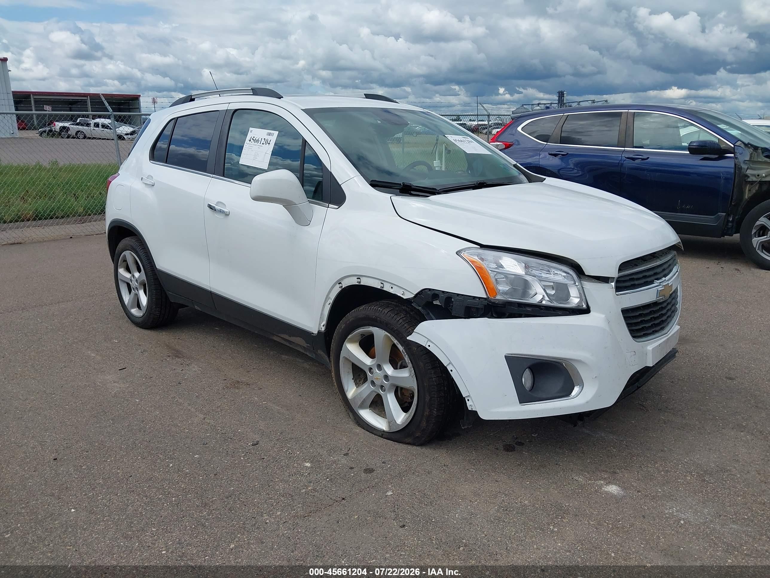 2016 Chevrolet Trax LTZ, VIN KL7CJRSB5GB654100 — Fresh water flood