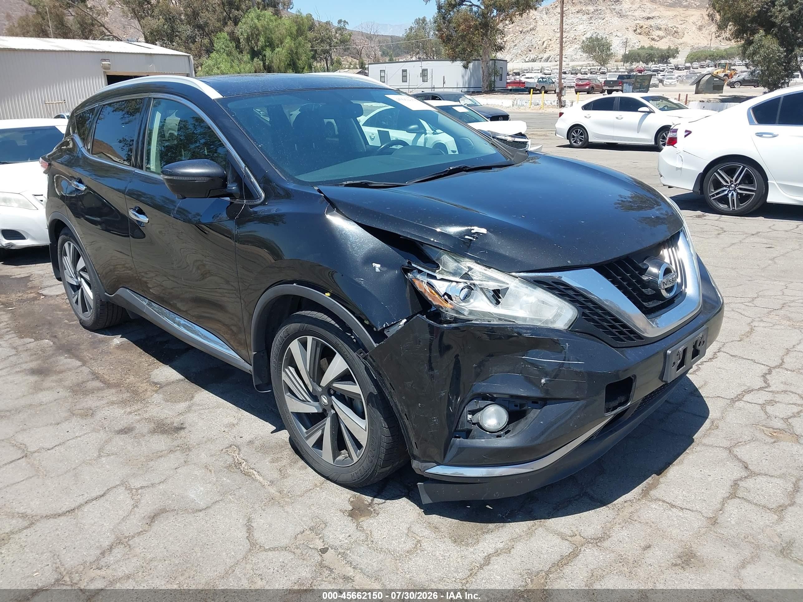 2018 Nissan Murano S, VIN 5N1AZ2MG9JN167468 — Front end