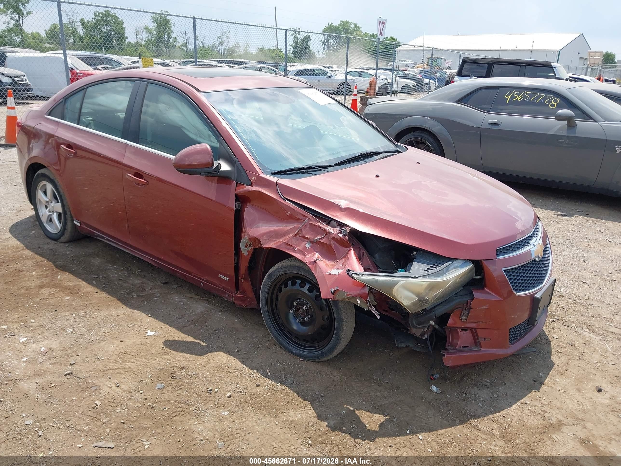 2012 Chevrolet Cruze 1LT, VIN 1G1PF5SC2C7218642 — Front end