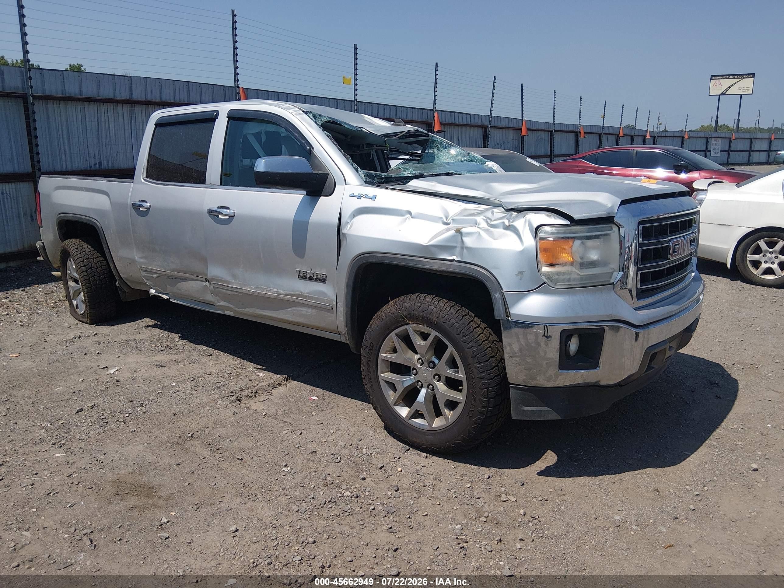 2014 GMC Sierra 1500 SLT, VIN 3GTU2VEC2EG452501 — Rollover
