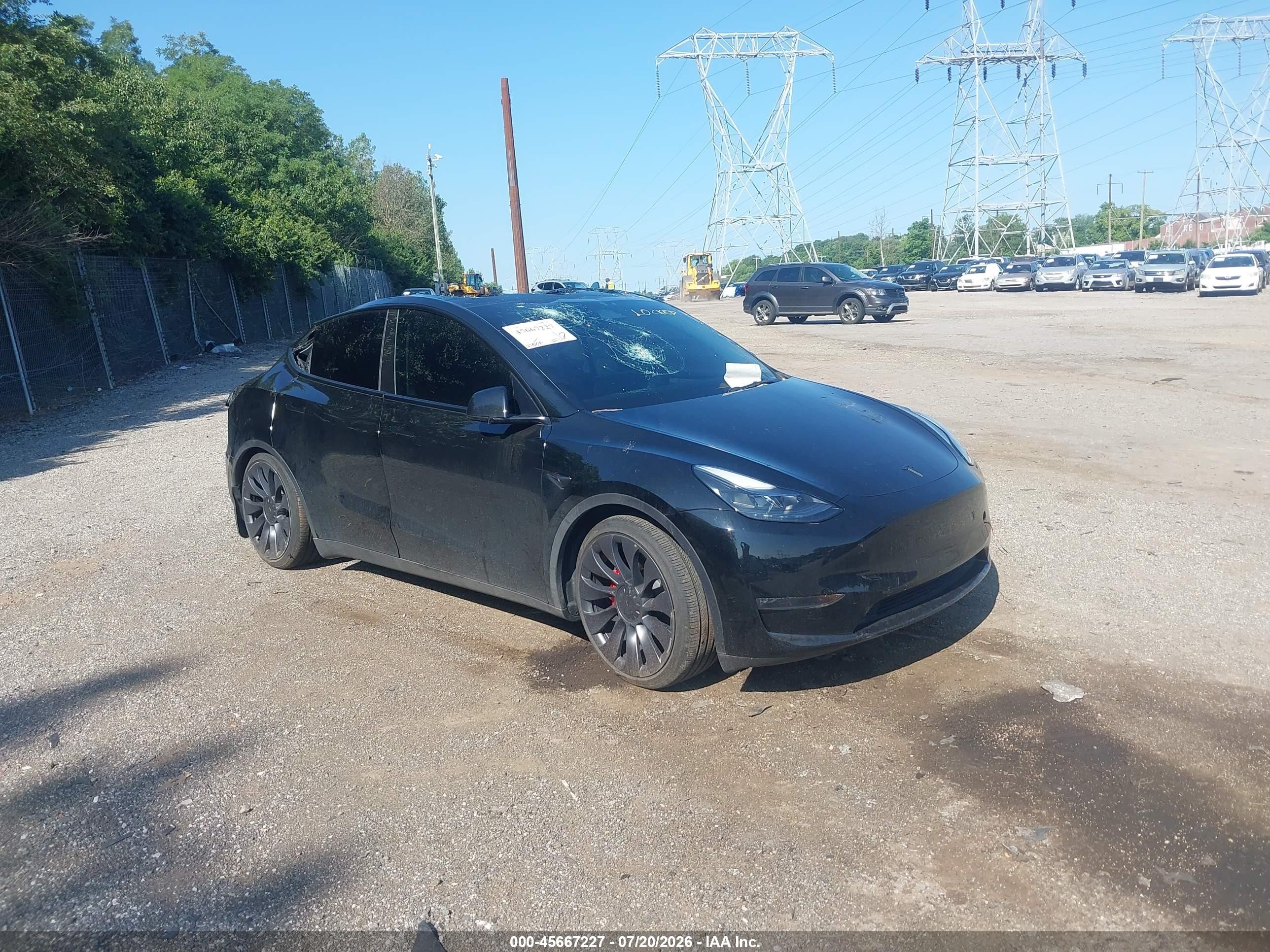 2024 Tesla Model Y Performance, VIN 7SAYGDEF5RA331366 — Rear end