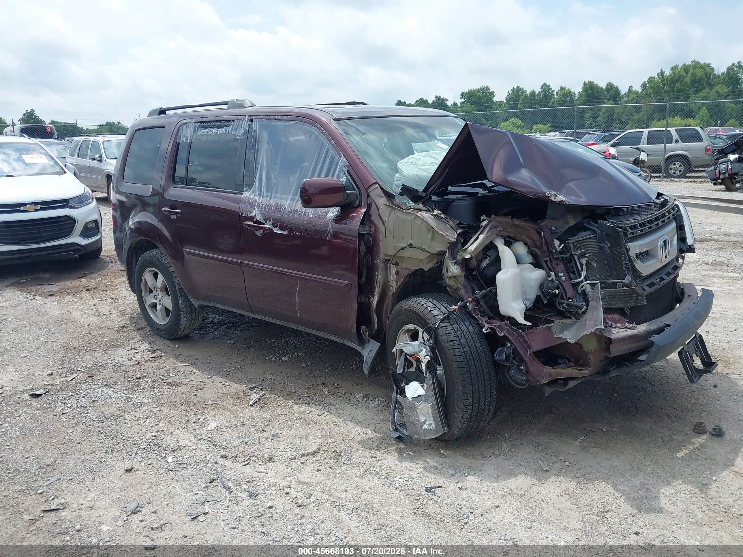 2009 Honda Pilot EX-L, VIN 5FNYF38559B013084 — Front end