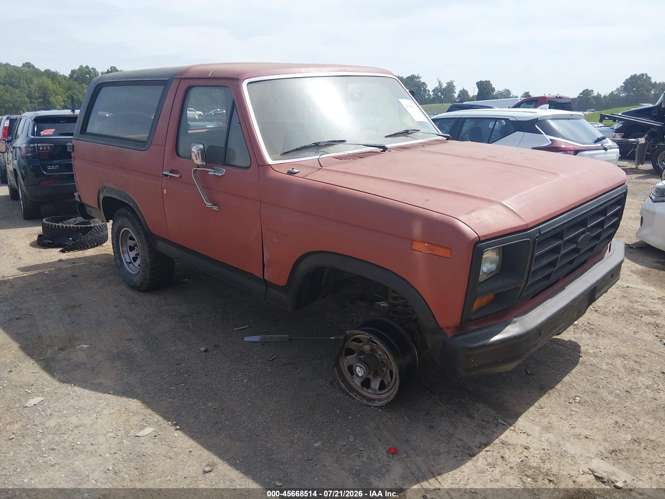 1986 Ford Bronco Custom, VIN 1FMDU15NXGLA81979 — Normal wear