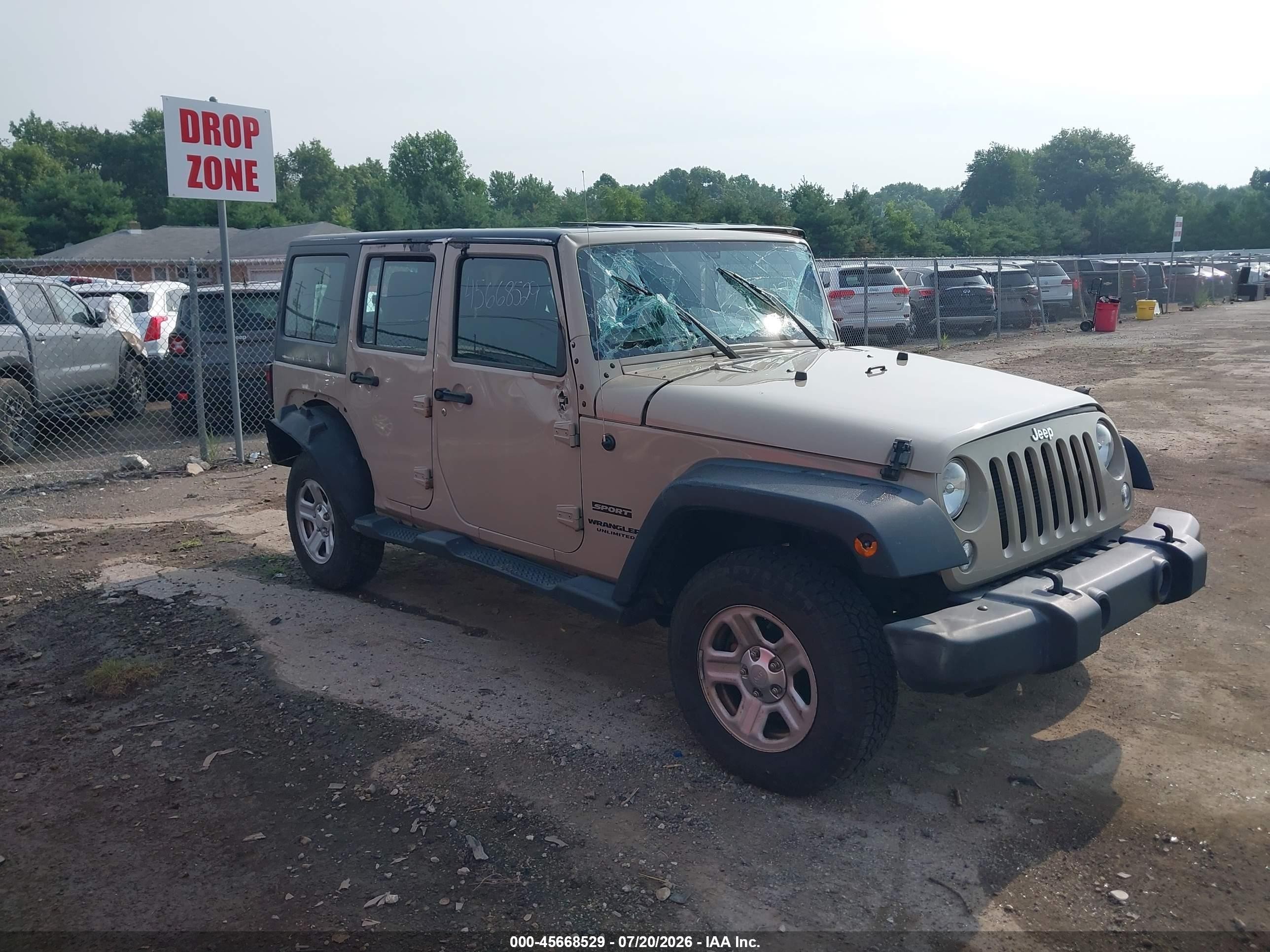 2016 Jeep Wrangler Unlimited Sport, VIN 1C4BJWDG1GL318301 — Опрокидывание