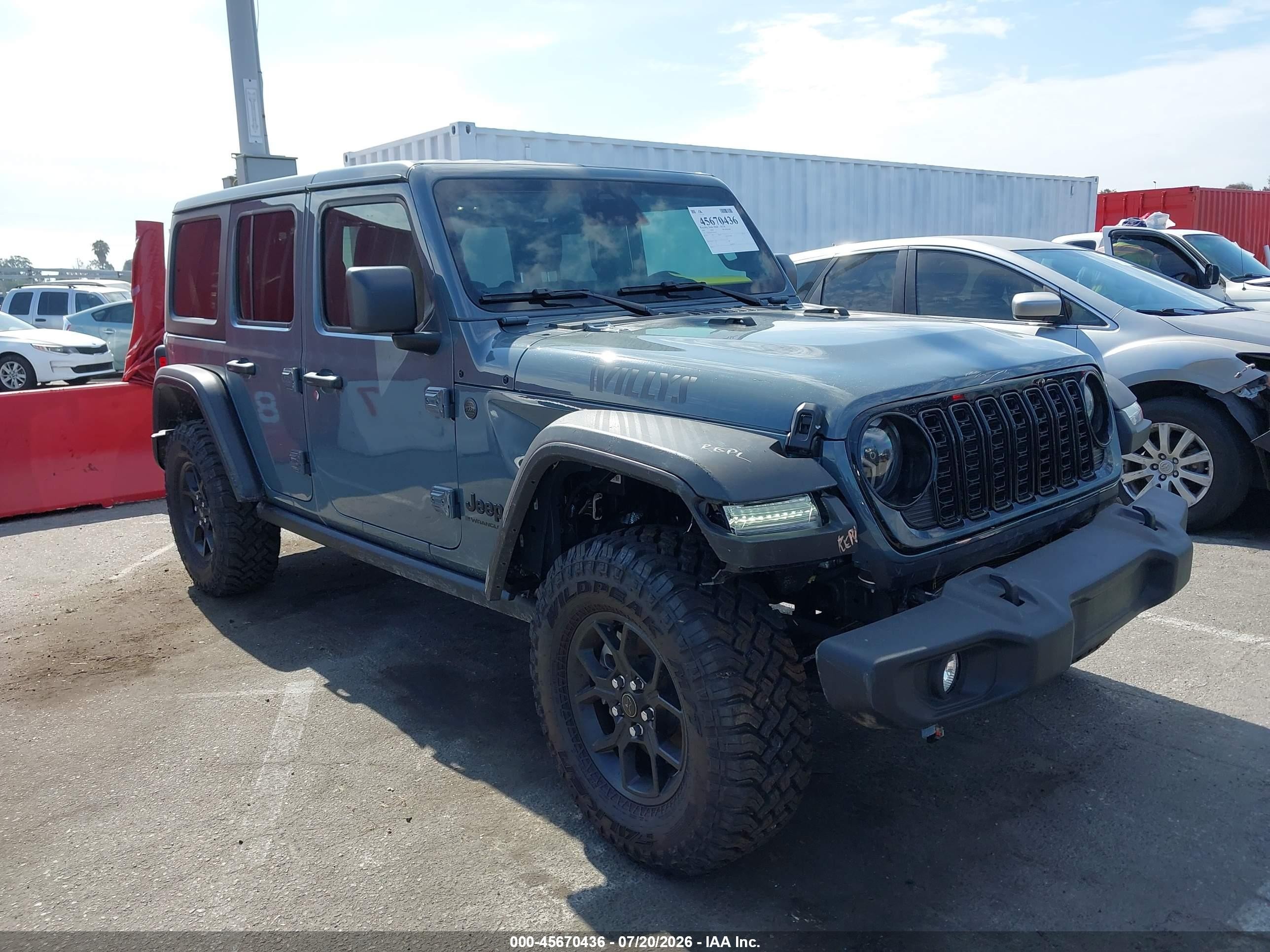 2026 Jeep Wrangler Willys, VIN 1C4PJXDN5TW166722 — Front end