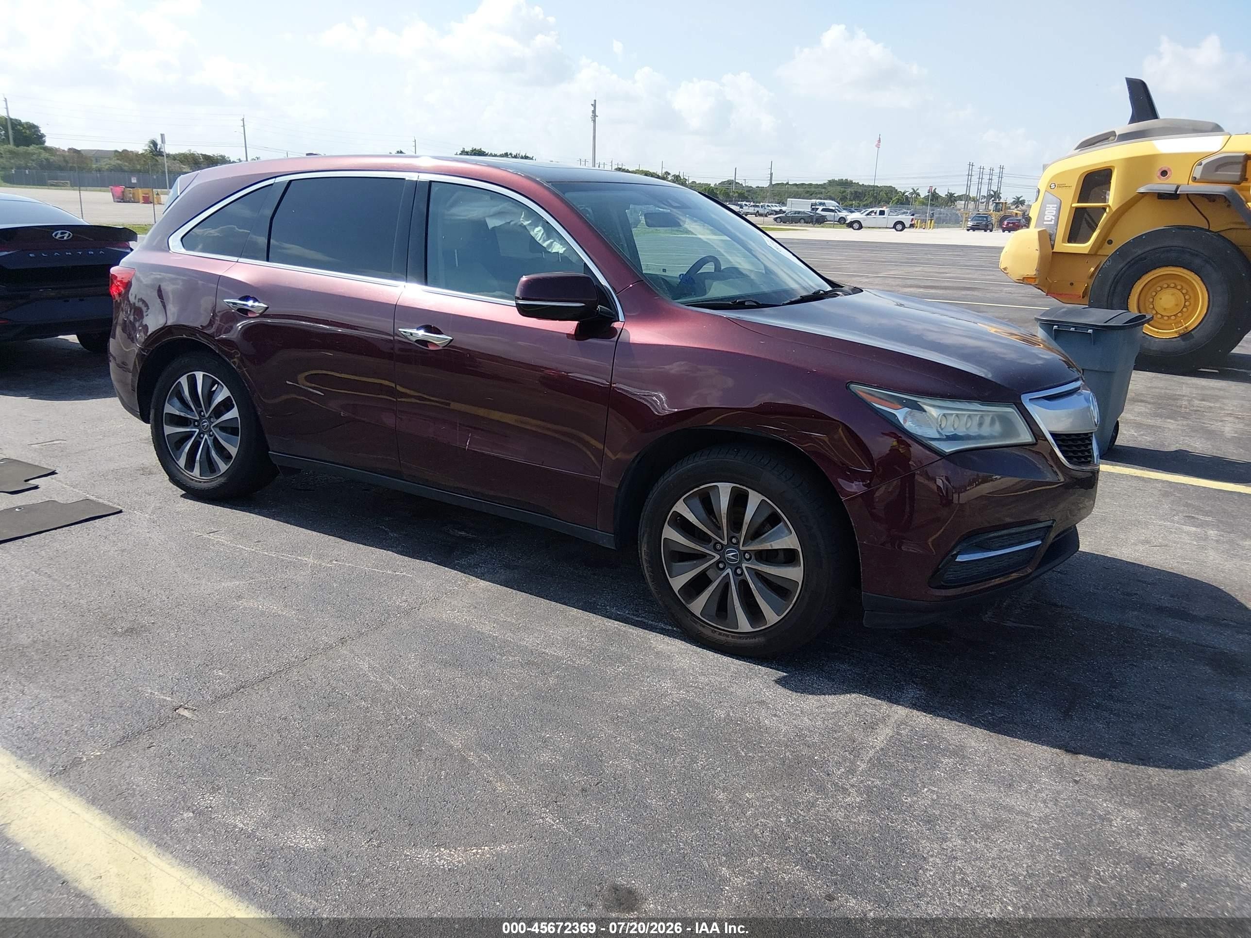 2016 Acura MDX Technology, VIN 5FRYD3H47GB018523 — Side