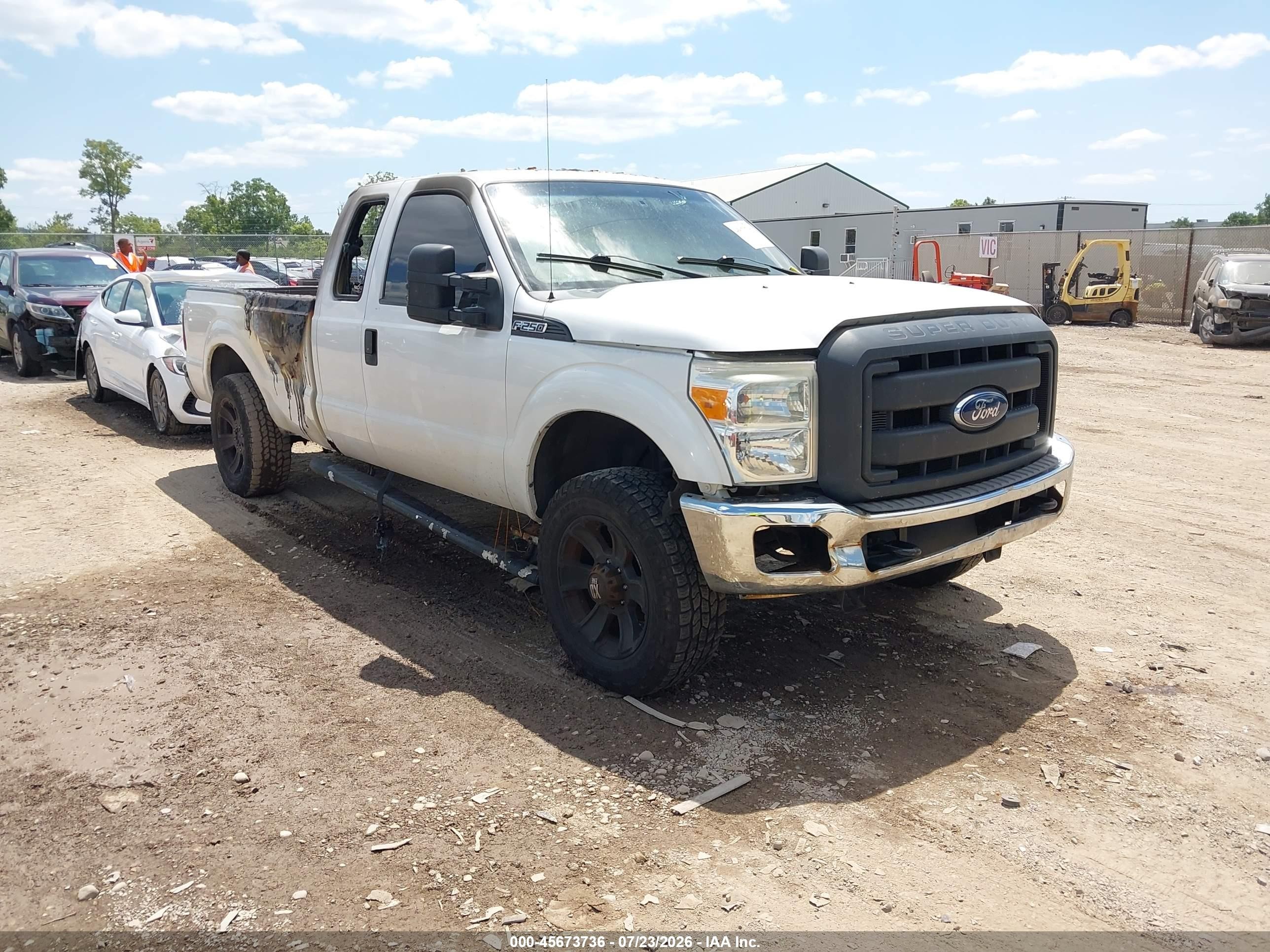 2012 Ford F-250 Lariat, VIN 1FT7X2B60CED05500 — Interior fire