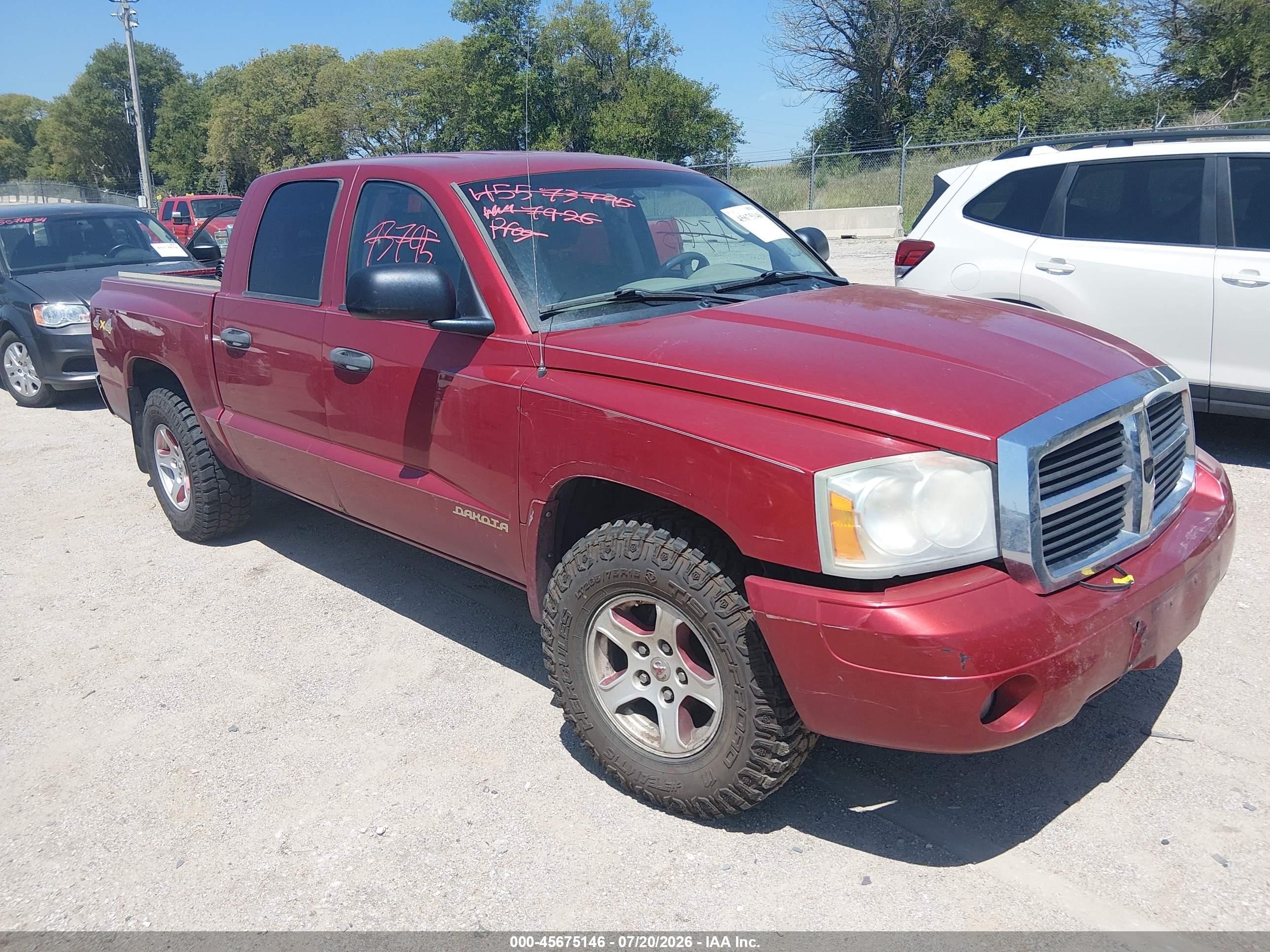 2006 Dodge Dakota SLT, VIN 1D7HW48K36S664973 — Повреждение рамы