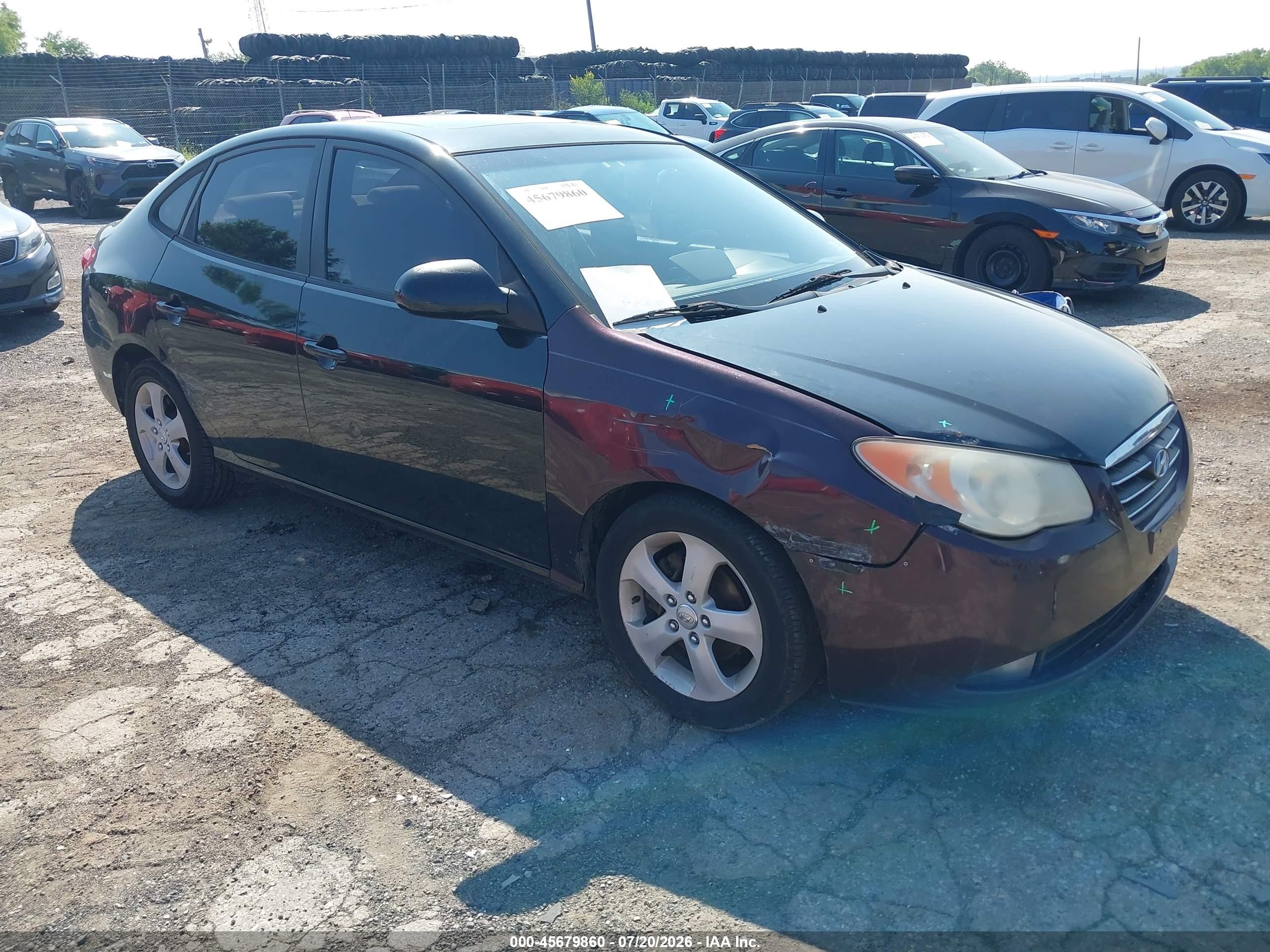 2007 Hyundai Elantra GLS, VIN KMHDU46D57U093765 — Front end