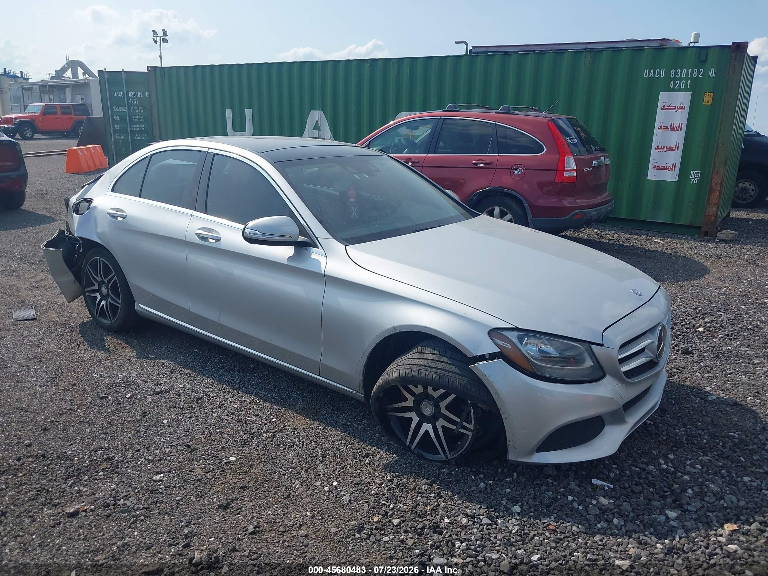 2015 Mercedes-Benz C 300 Sport, VIN 55SWF4KB7FU087158 — Rear end