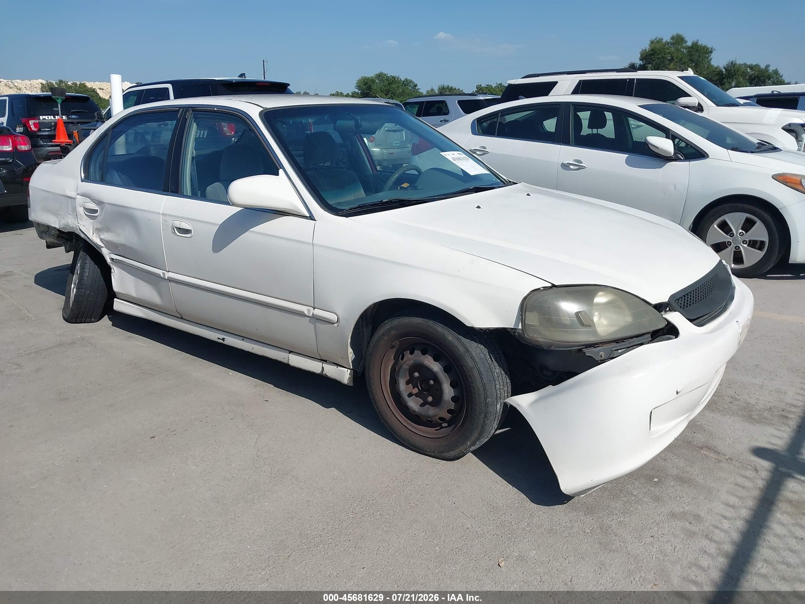 1998 Honda Civic LX, VIN 2HGEJ6675WH625414 — Side