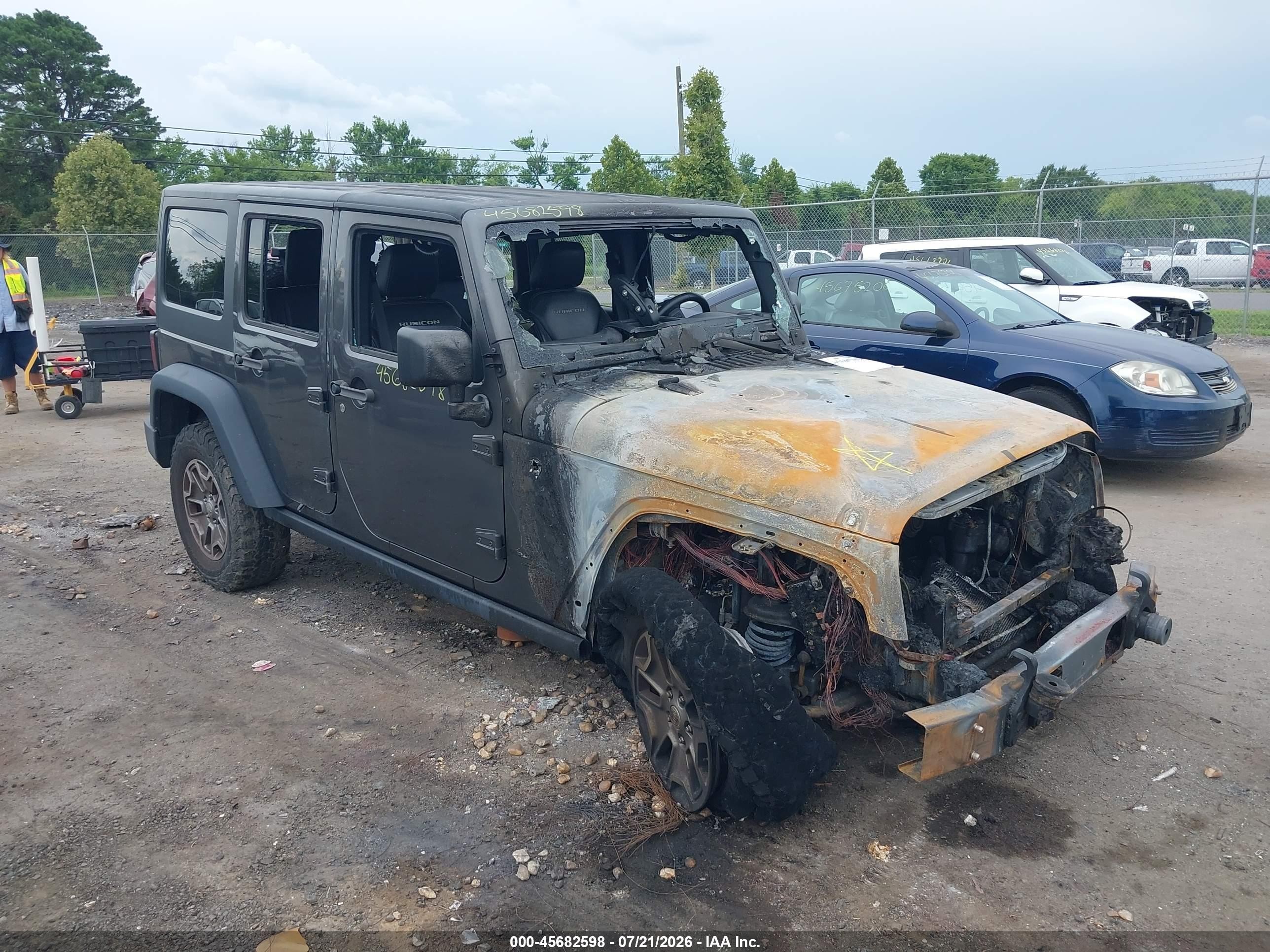 2018 Jeep Wrangler Unlimited Rubicon, VIN 1C4BJWFG9JL850271 — Engine fire