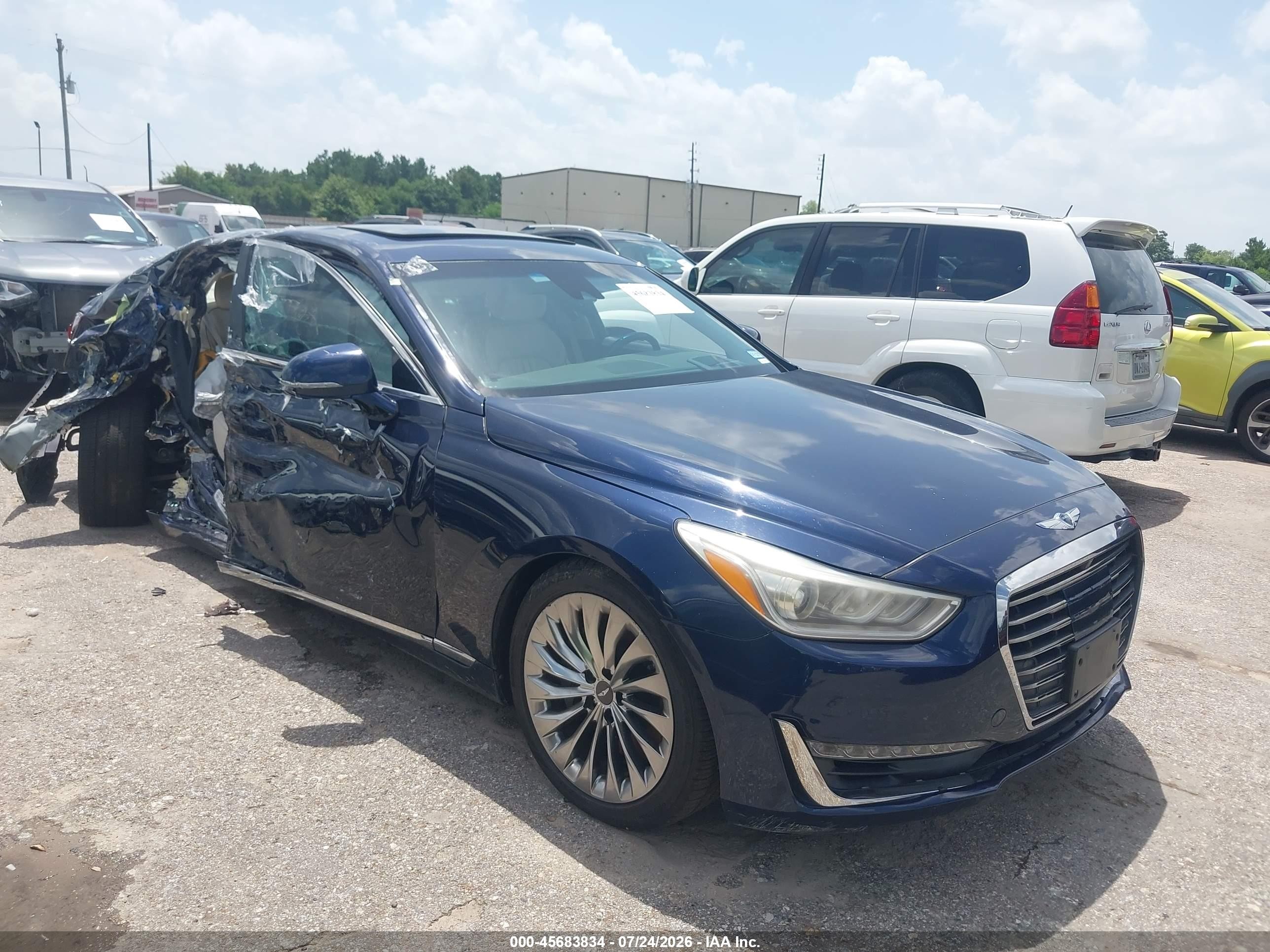2019 Genesis G90 Ultimate, VIN KMTF54JH0KU059151 — Side