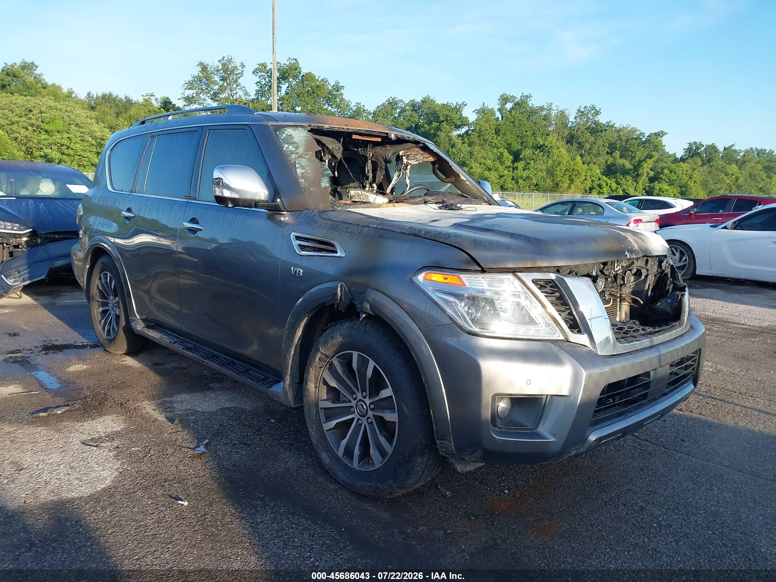 2019 Nissan Armada SV, VIN JN8AY2ND5KX008887 — Engine fire