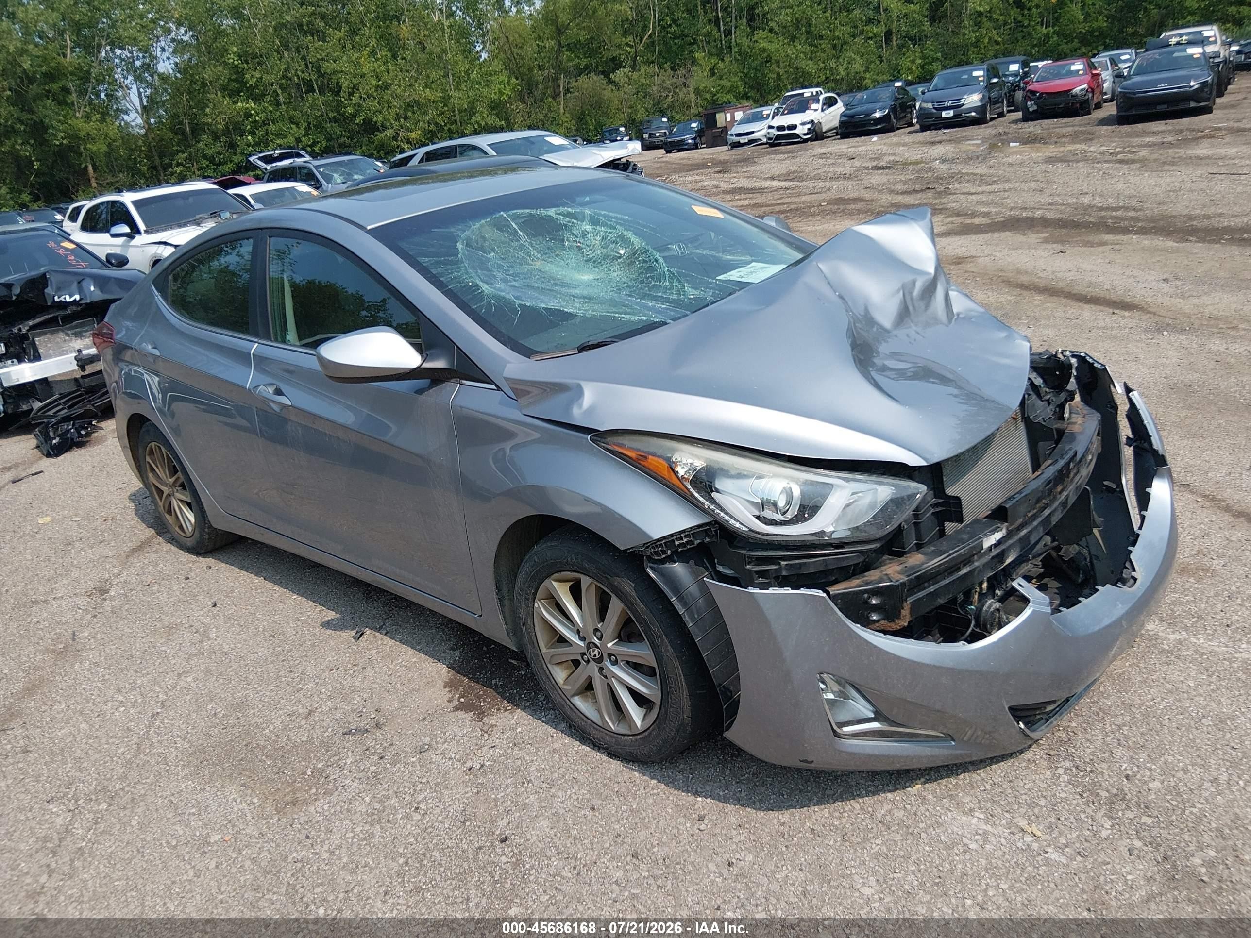 2015 Hyundai Elantra SE, VIN 5NPDH4AE1FH594976 — Front end