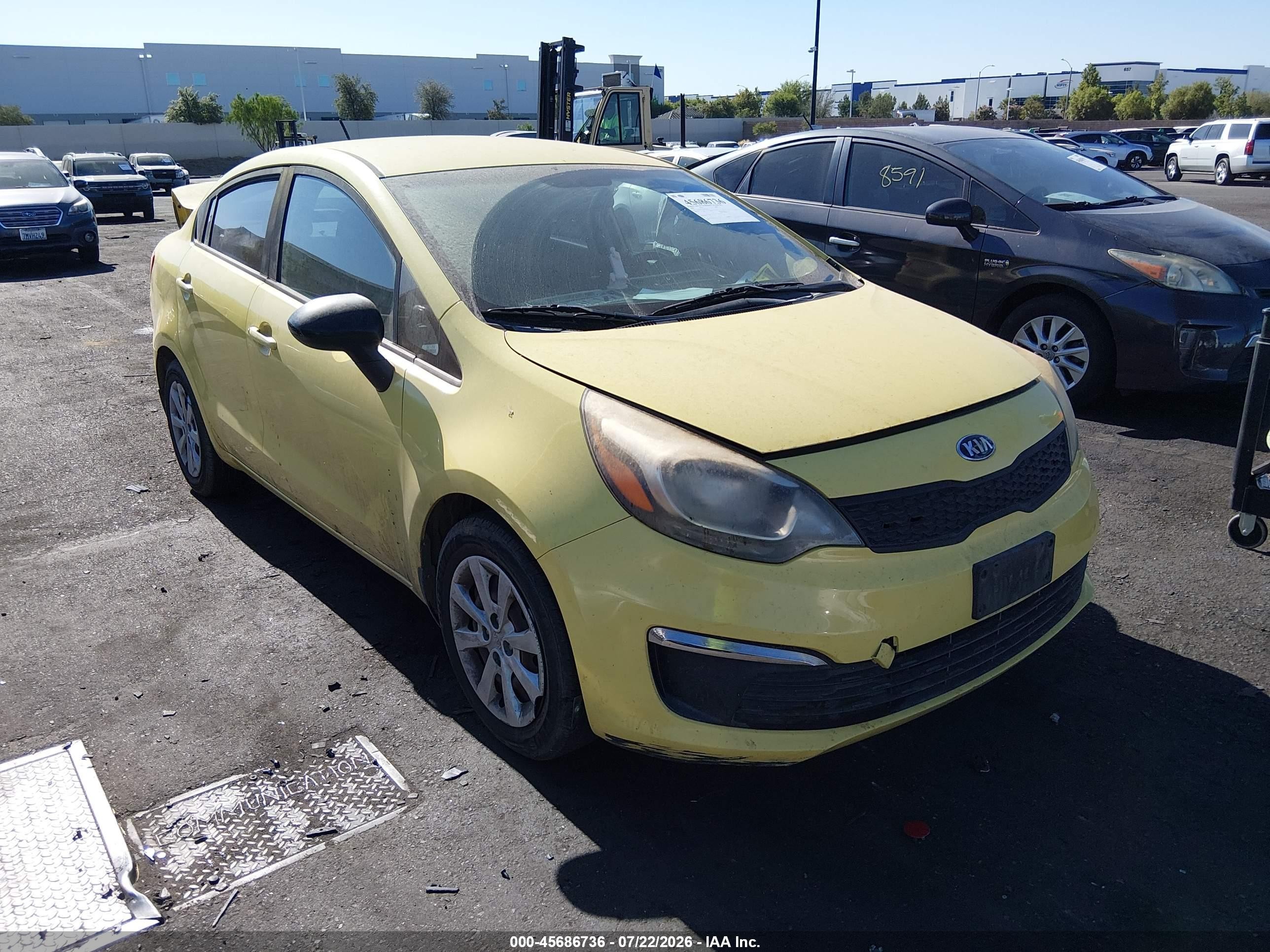 2016 Kia Rio LX, VIN KNADM4A38G6675170 — Rear end