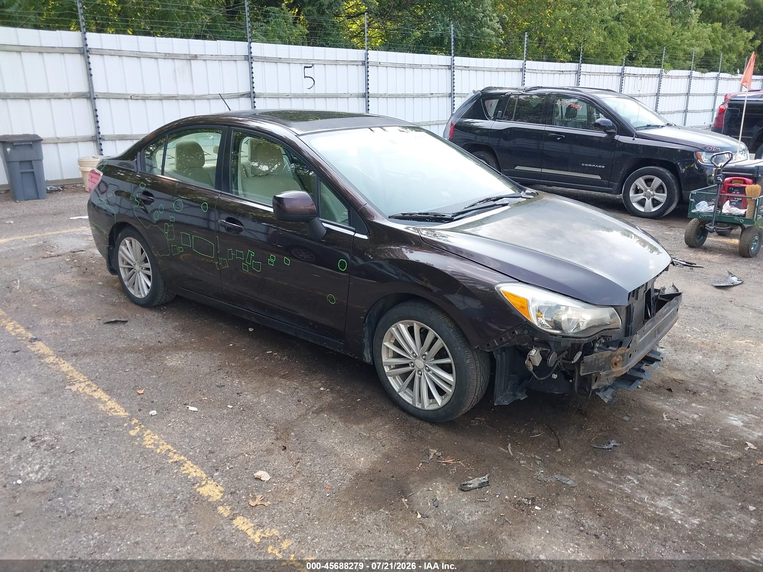 2012 Subaru Impreza Premium, VIN JF1GJAF68CH005634 — Front end