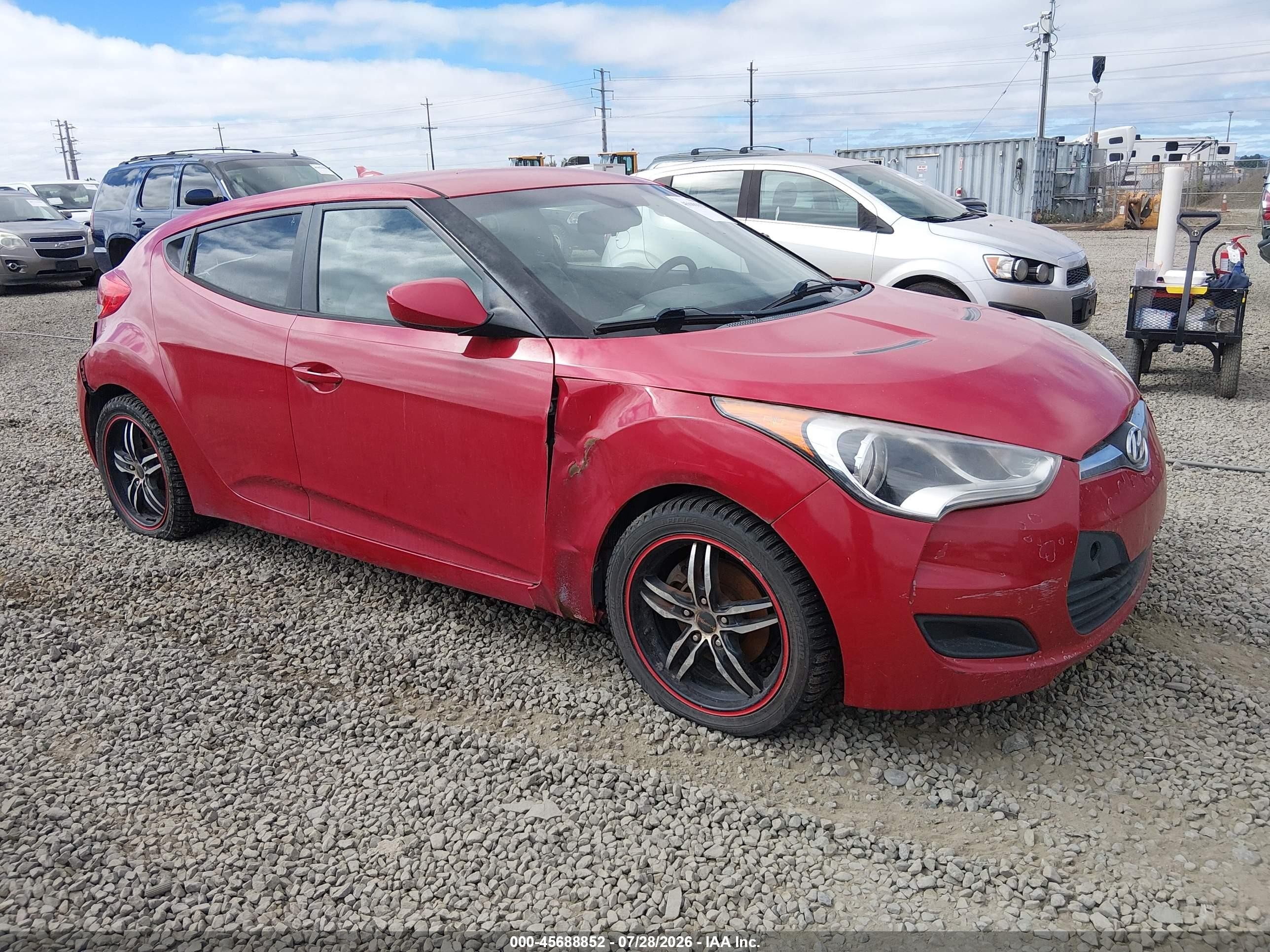 2012 Hyundai Veloster w/Black Int, VIN KMHTC6AD7CU066238 — Normal wear