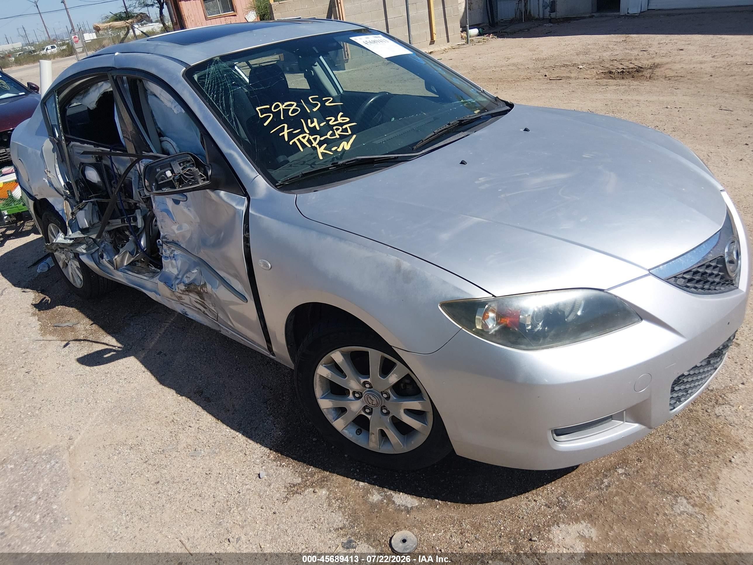 2008 Mazda 3 Sport, VIN JM1BK32G281856565 — Side