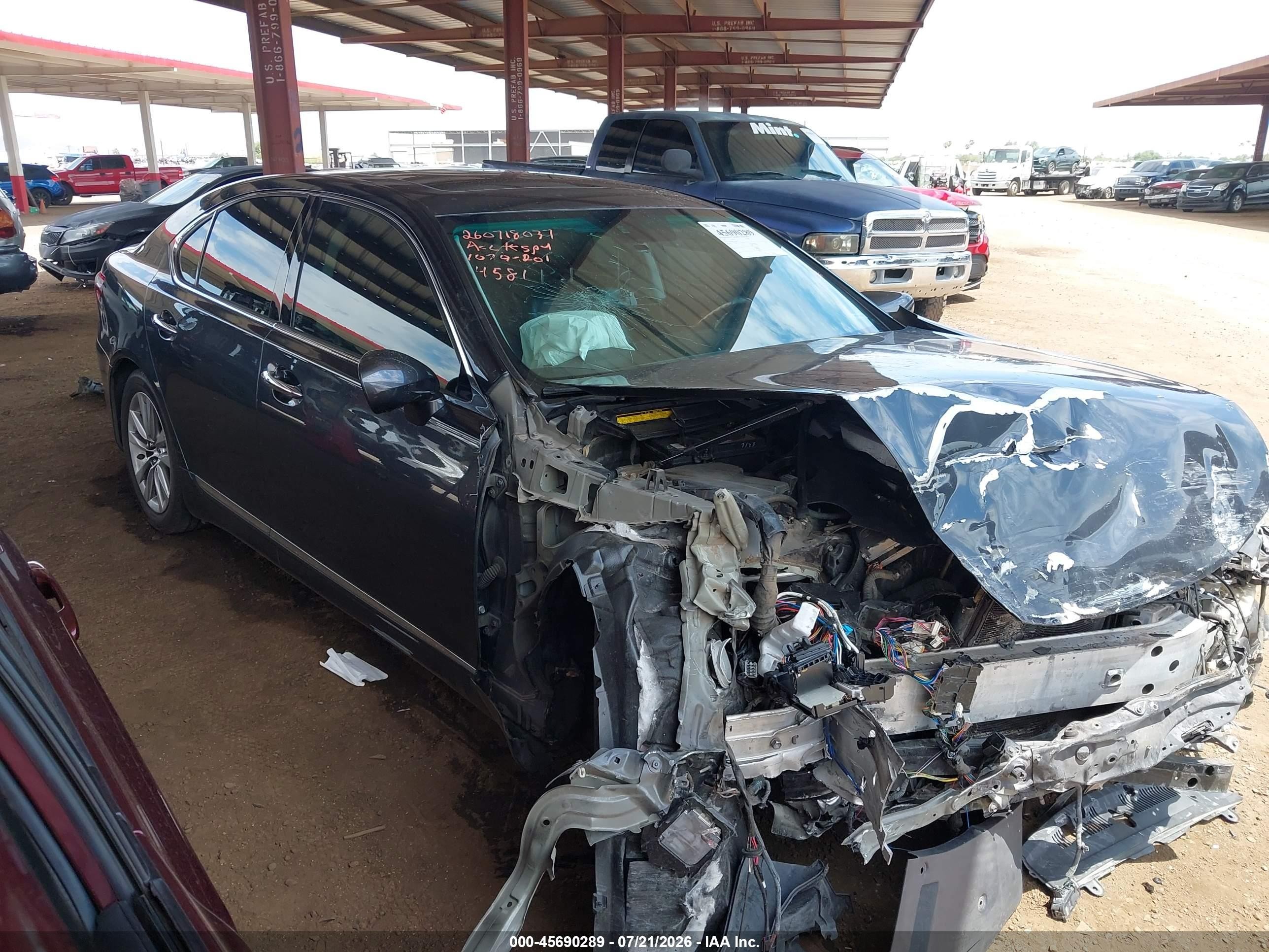 2007 Lexus LS 460, VIN JTHBL46F175024581 — Front end