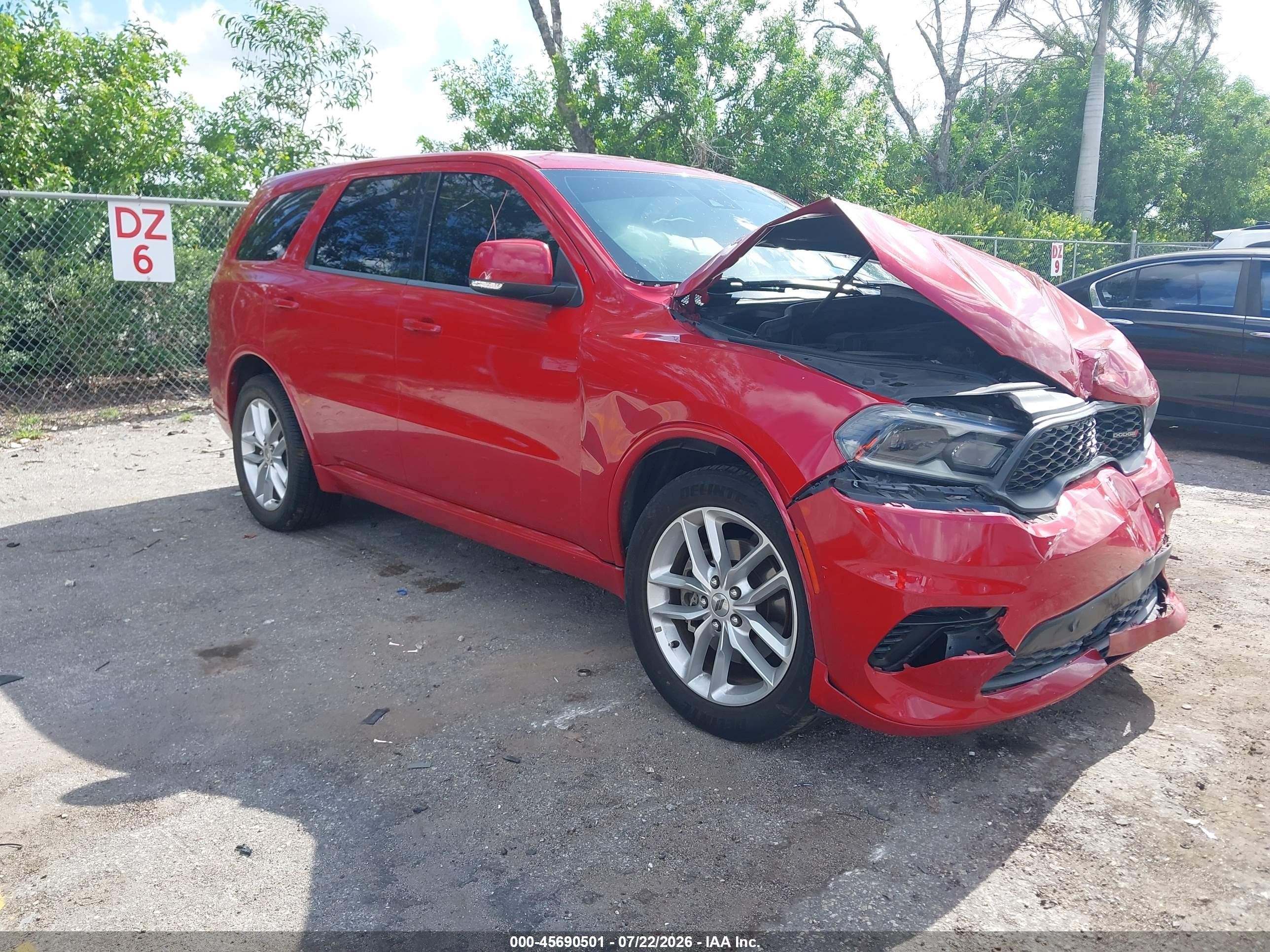 2022 Dodge Durango GT Plus, VIN 1C4RDHDG4NC130175 — Front end