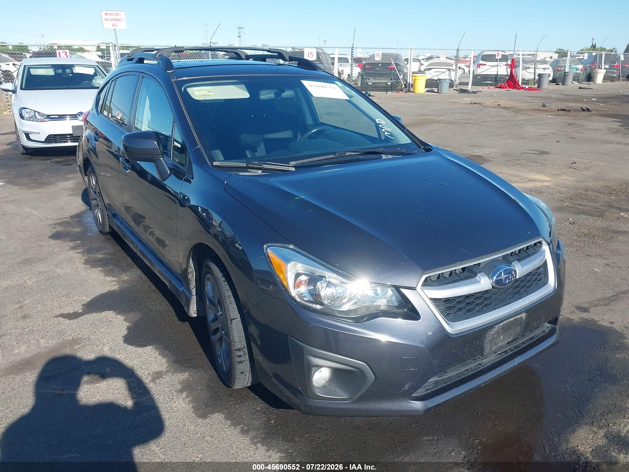2013 Subaru Impreza Special Sports Premium, VIN JF1GPAL63D1893416 — Rear end