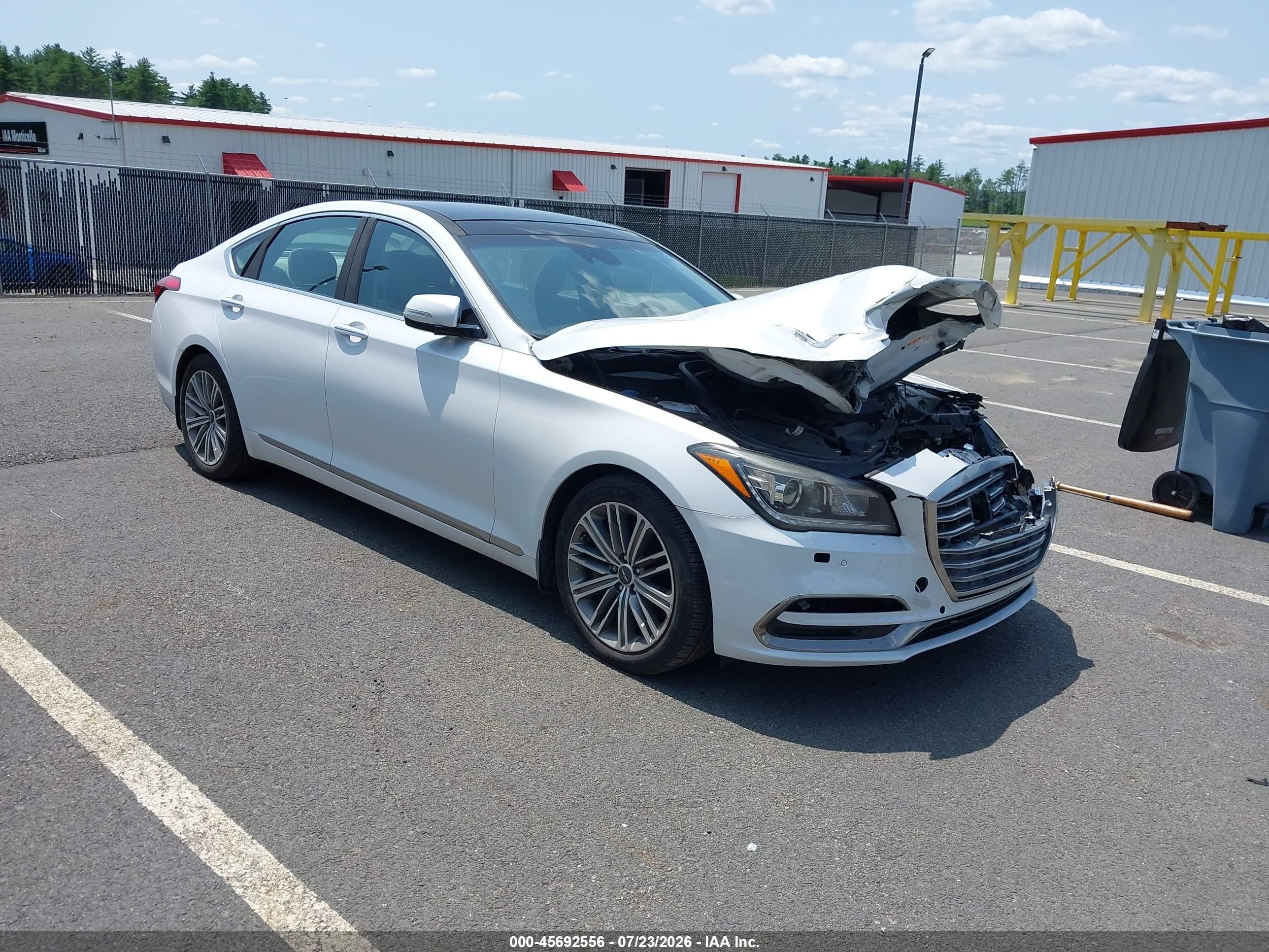 2018 Genesis G80 3.8L, VIN KMHGN4JE9JU227002 — Front end