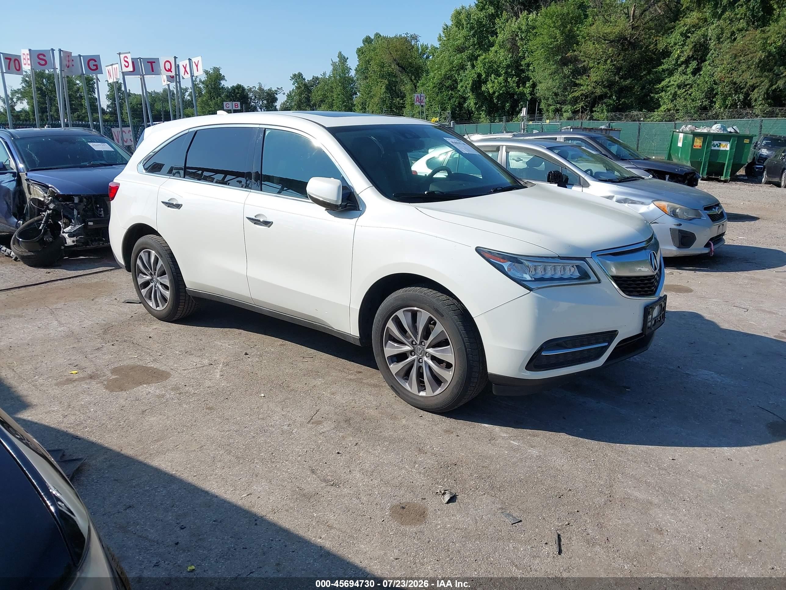 2014 Acura MDX Technology, VIN 5FRYD3H46EB012404 — Side