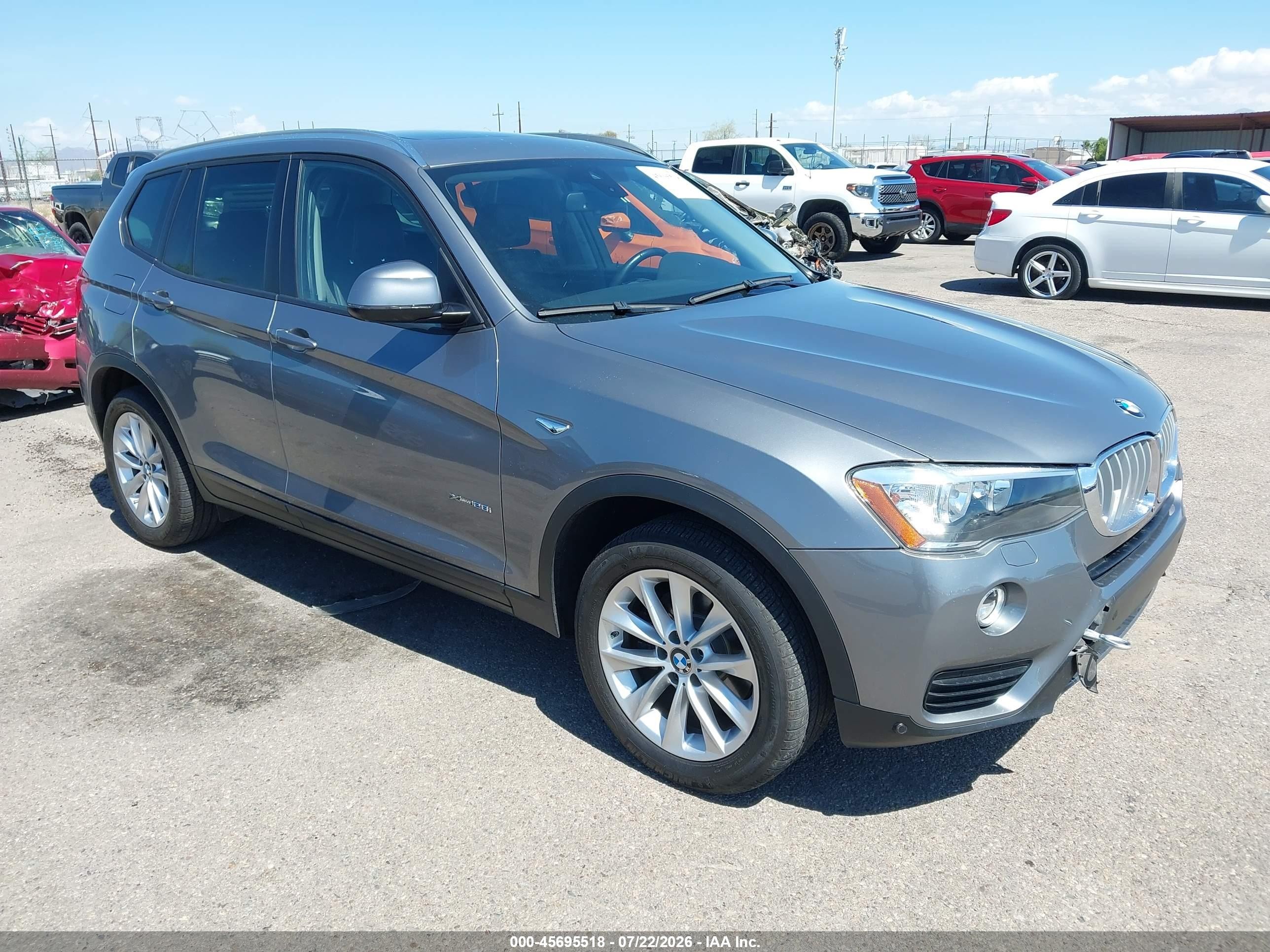 2017 BMW X3 xDrive28i, VIN 5UXWX9C34H0T22697 — Side