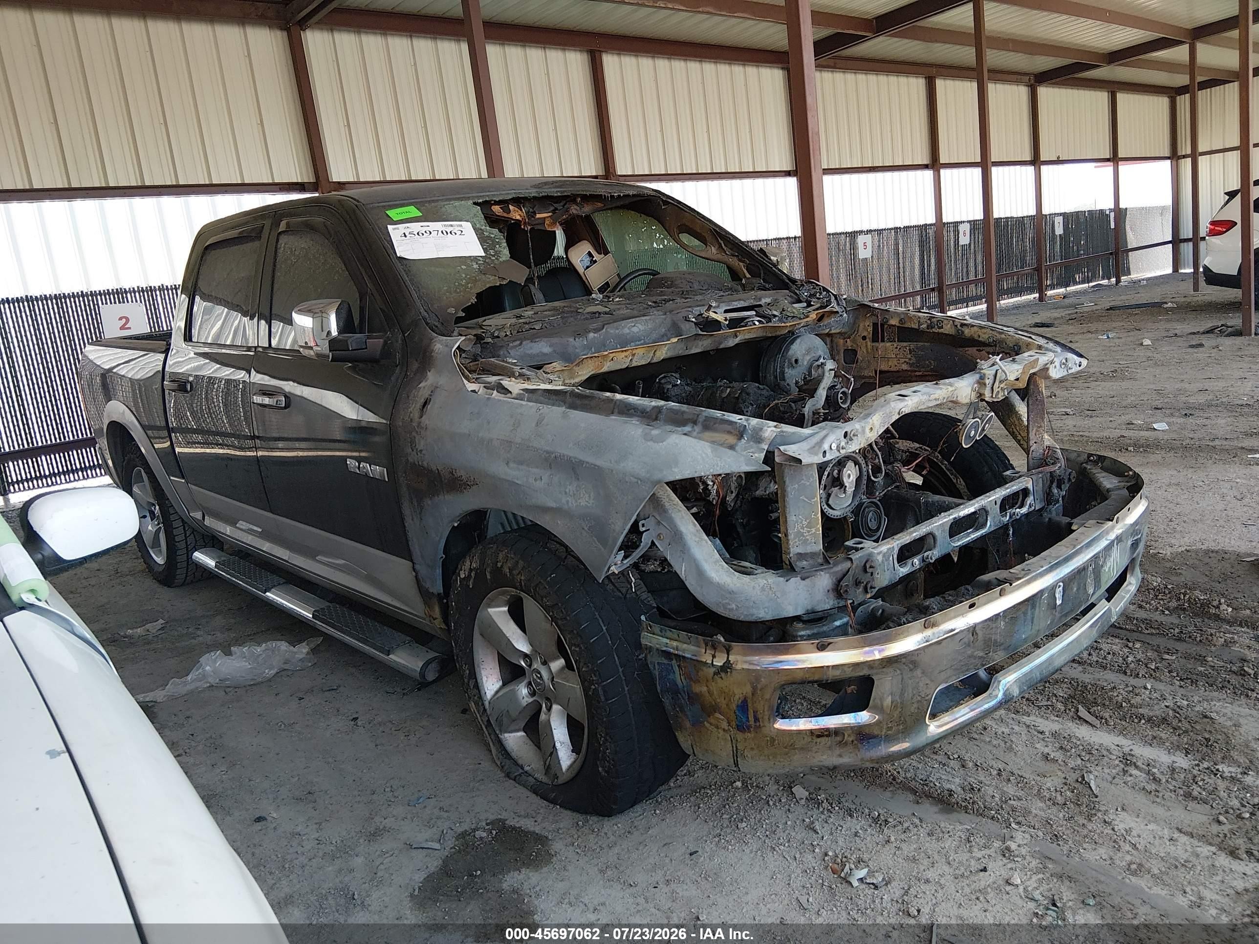 2010 Dodge 1500 SLT, VIN 1D7RB1CT0AS132359 — Engine fire
