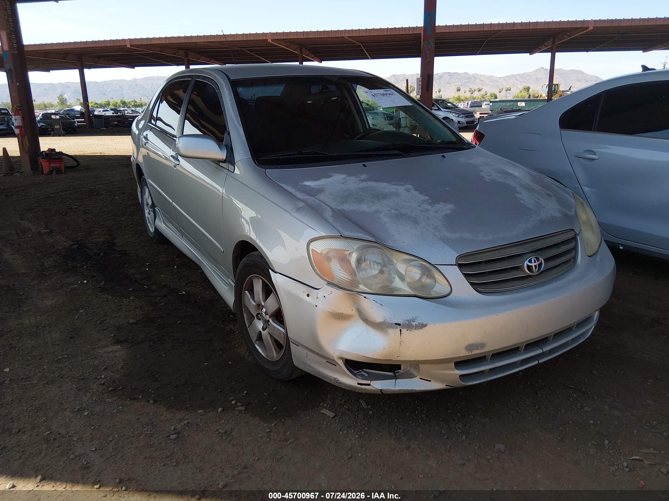2003 Toyota Corolla S, VIN 1NXBR32E13Z151866 — Front end