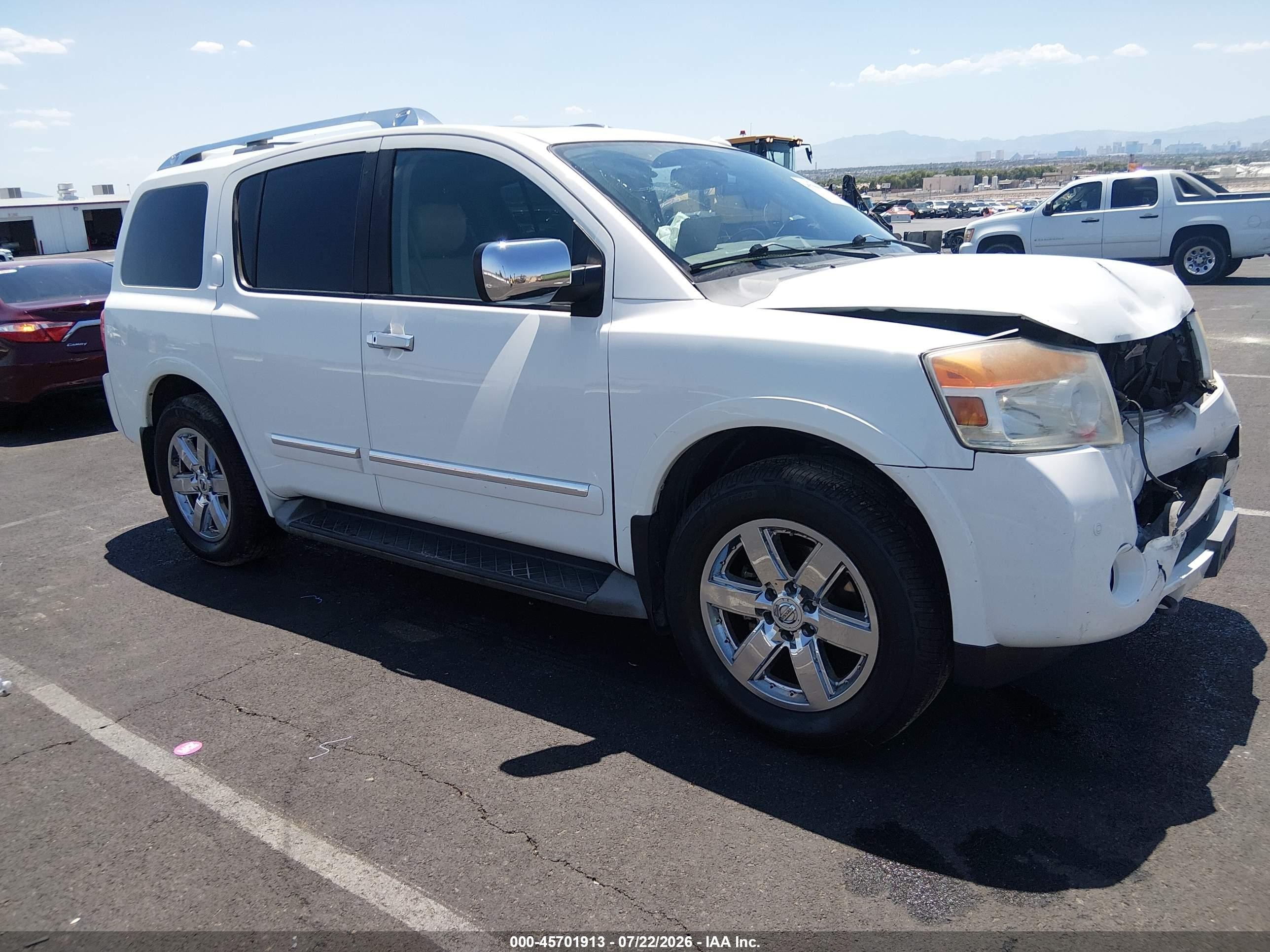 2011 Nissan Armada SV, VIN 5N1AA0NDXBN621907 — Front end