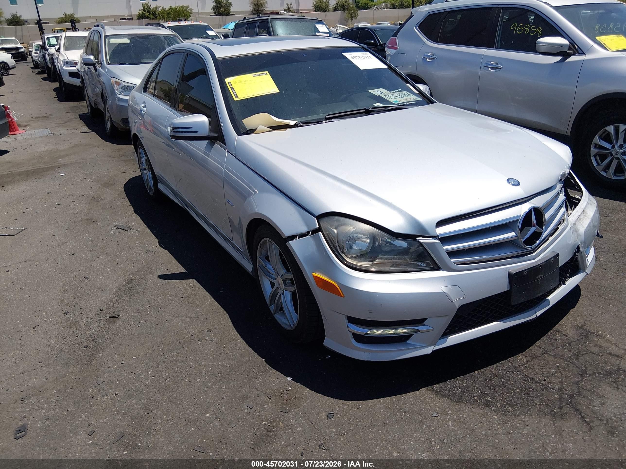 2012 Mercedes-Benz C 250 Sport, VIN WDDGF4HB3CR219454 — Not stated
