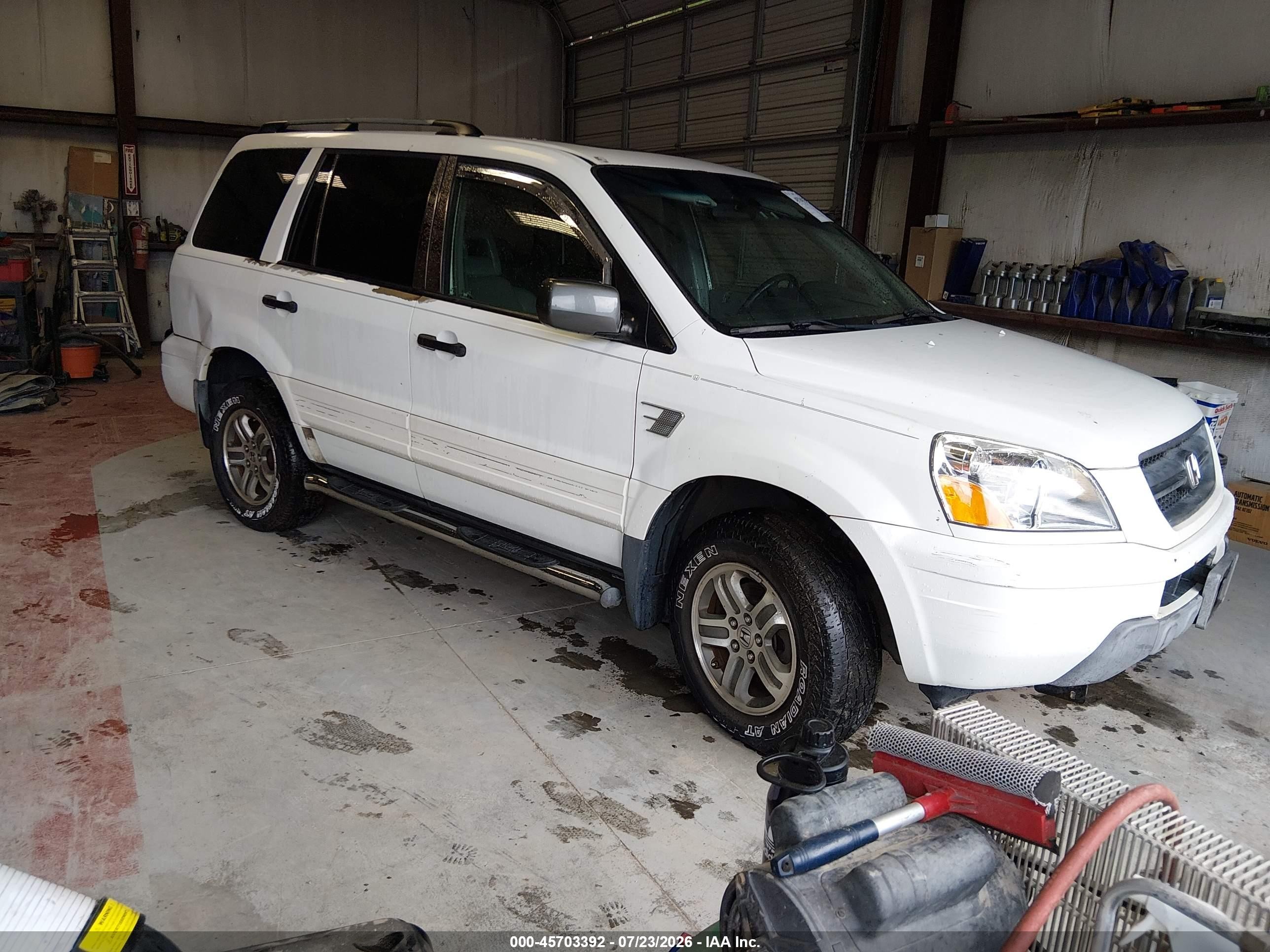 2005 Honda Pilot EX-L, VIN 5FNYF18665B009195 — Rear end