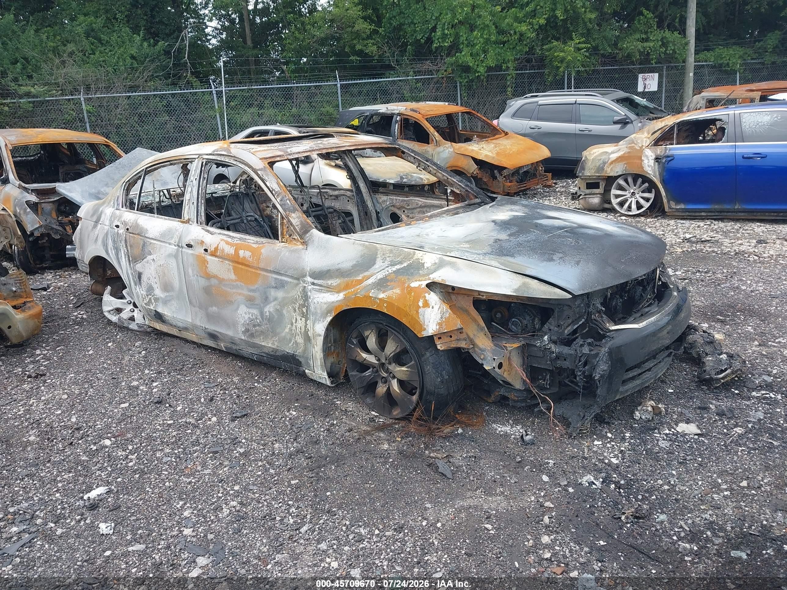 2009 Honda Accord EX-L, VIN 1HGCP26859A192218 — Burn