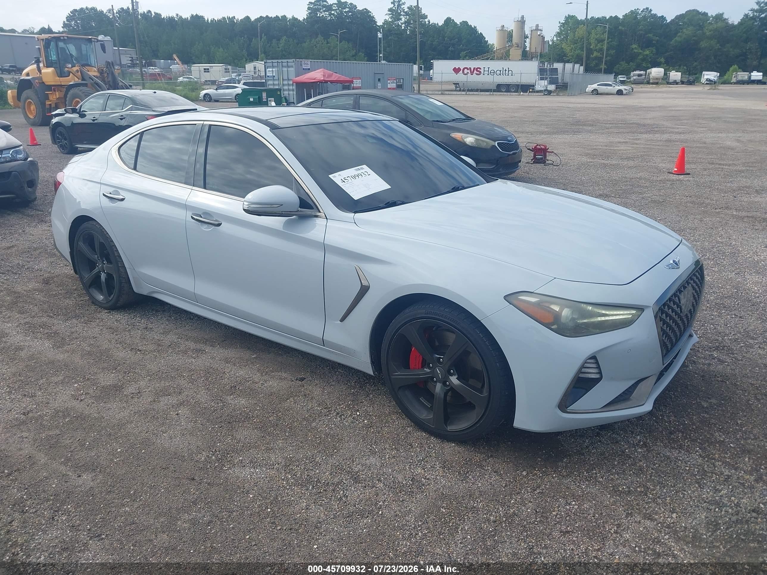 2019 Genesis G70 Dynamic, VIN KMTG34LE1KU022171 — Rear end