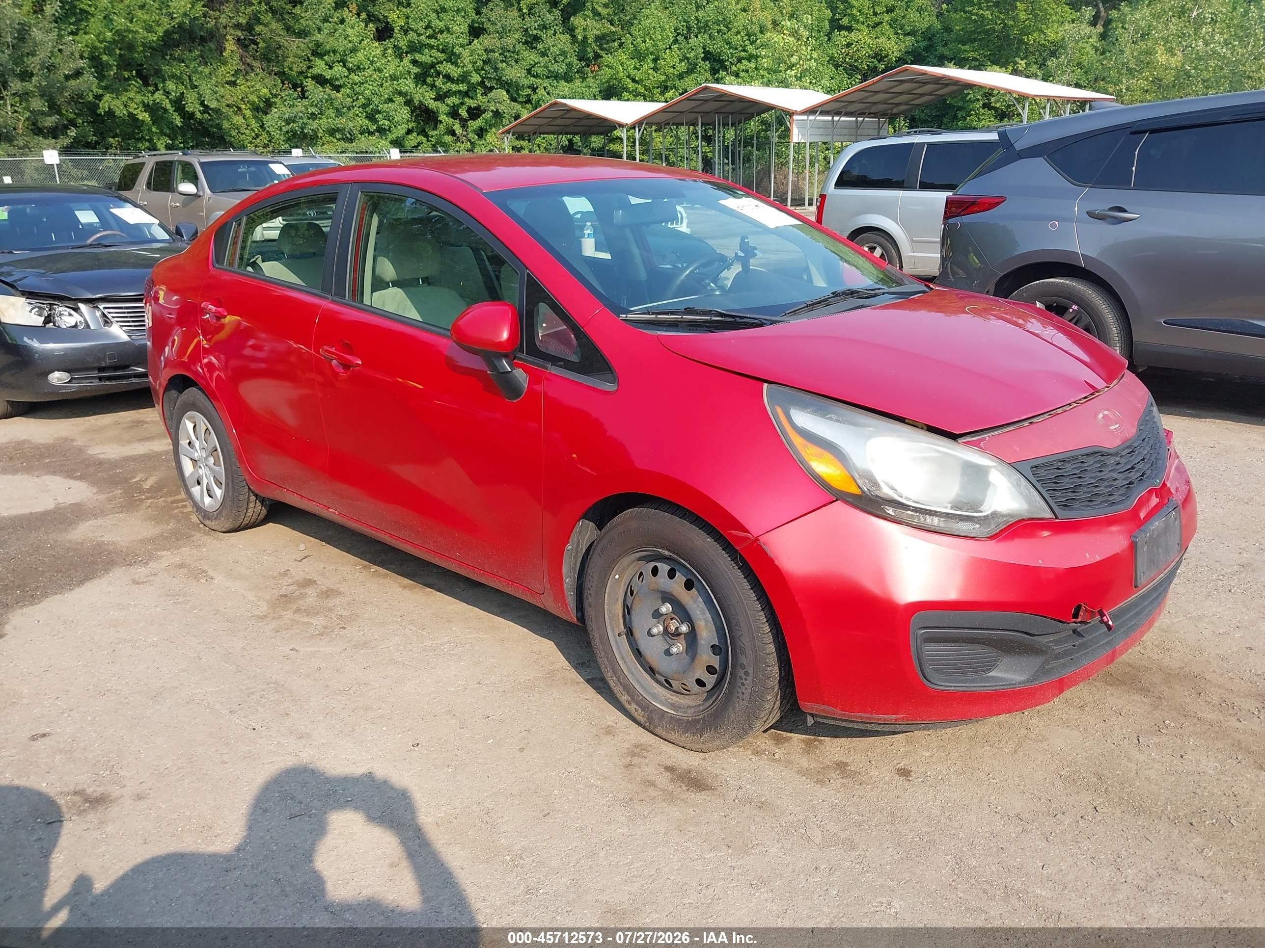2013 Kia Rio LX, VIN KNADM4A38D6277999 — Front end
