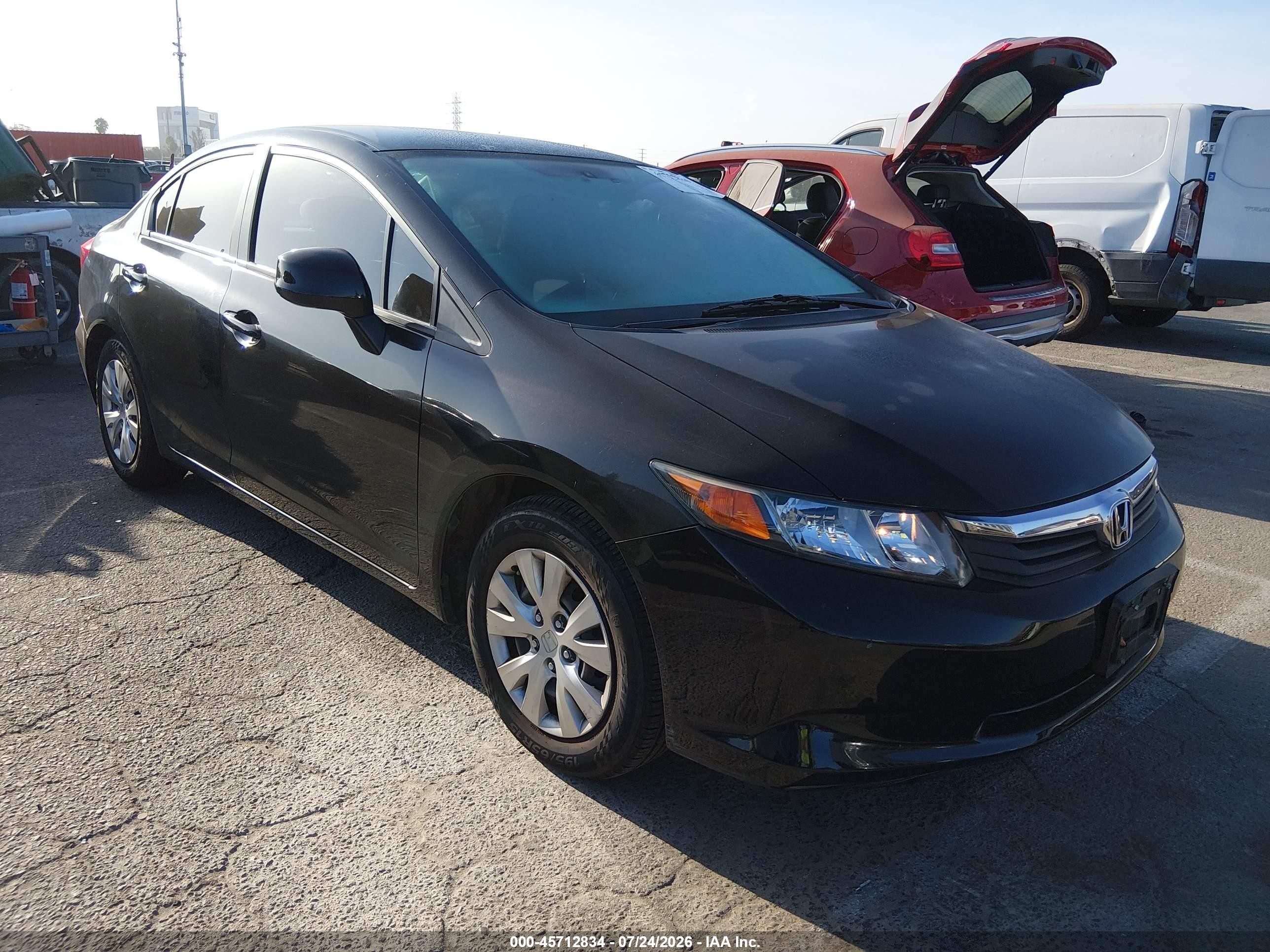 2012 Honda Civic LX, VIN 2HGFB2F54CH566957 — Rear end