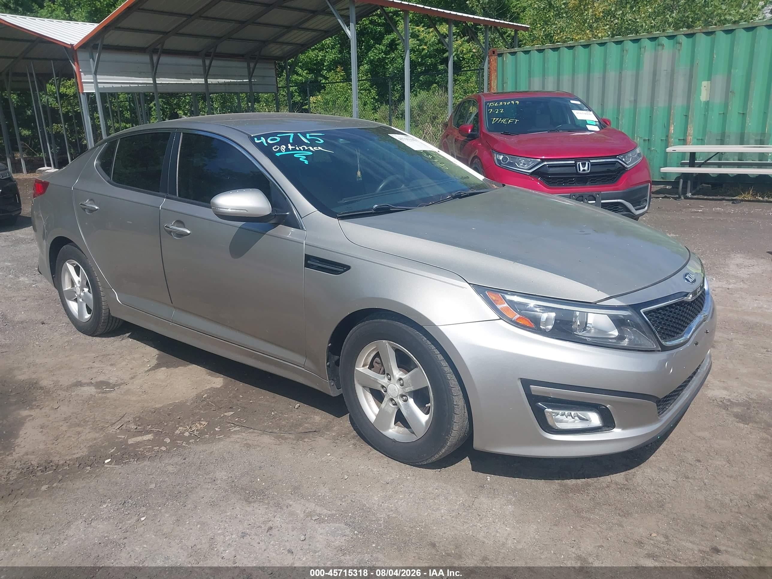 2014 Kia Optima LX, VIN KNAGM4A77E5480454 — Theft recovery