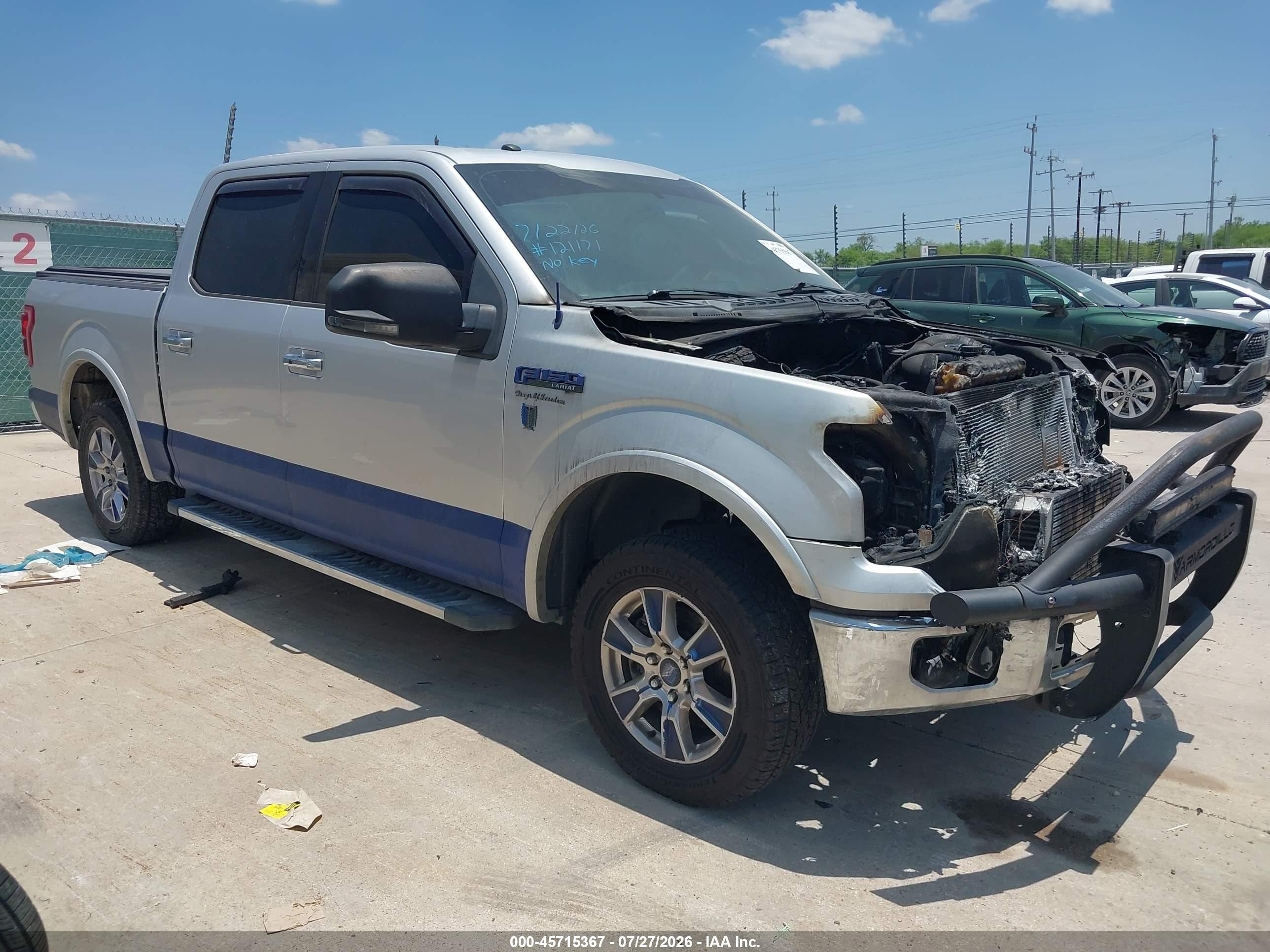 2016 Ford F-150 XLT, VIN 1FTEW1CF7GKD26547 — Engine fire