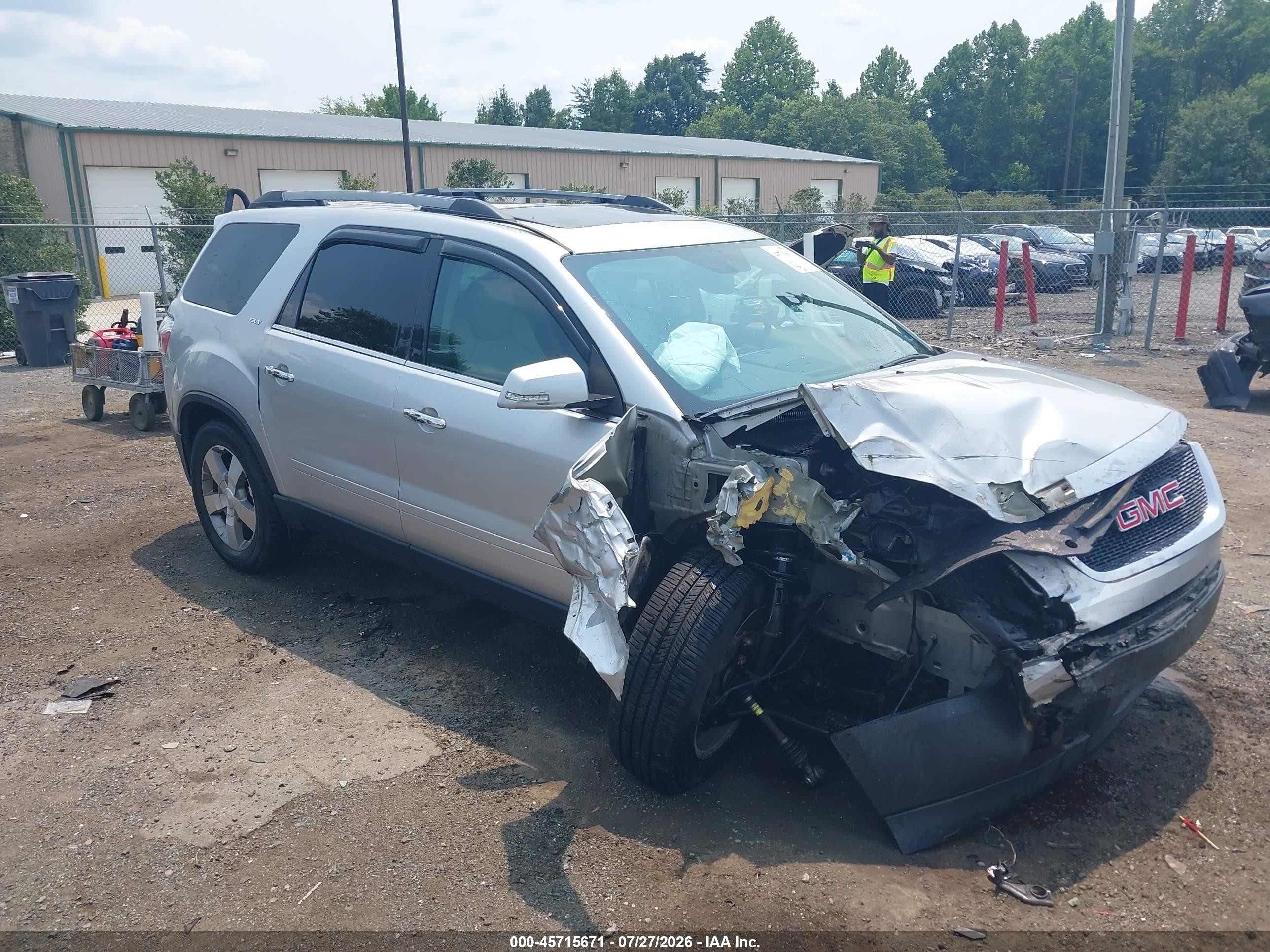 2012 GMC Acadia SLT1, VIN 1GKKVRED9CJ334279 — Front end