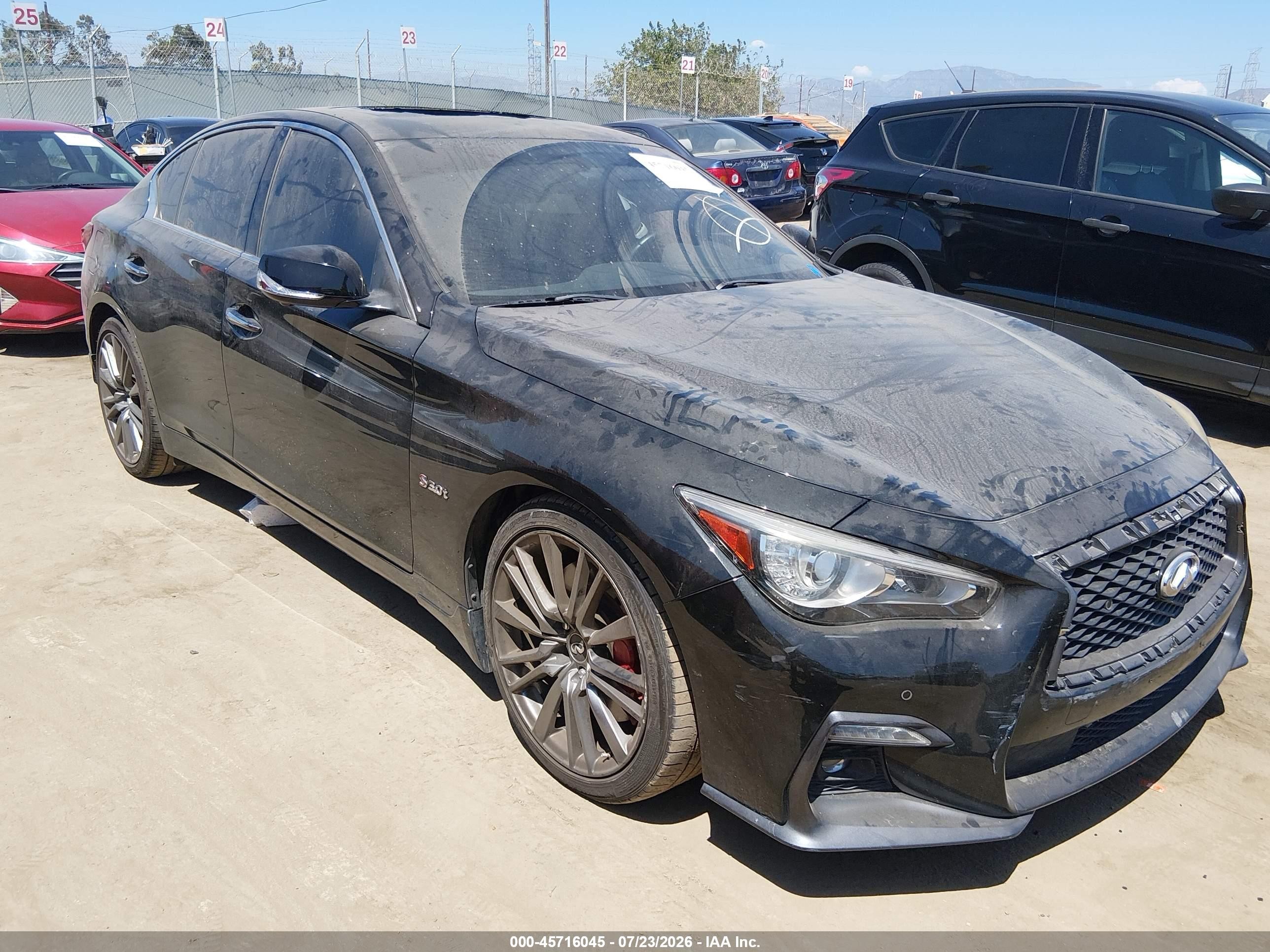 2019 Infiniti Q50 Red Sport 400, VIN JN1FV7AP1KM760694 — Vandalism