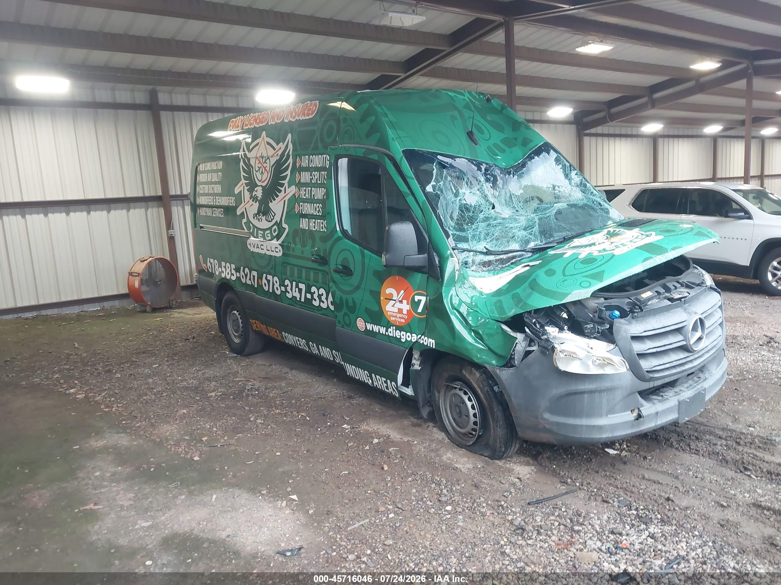 2021 Mercedes-Benz Sprinter Cargo, VIN W1Y4EBHY7MT058177 — Front end