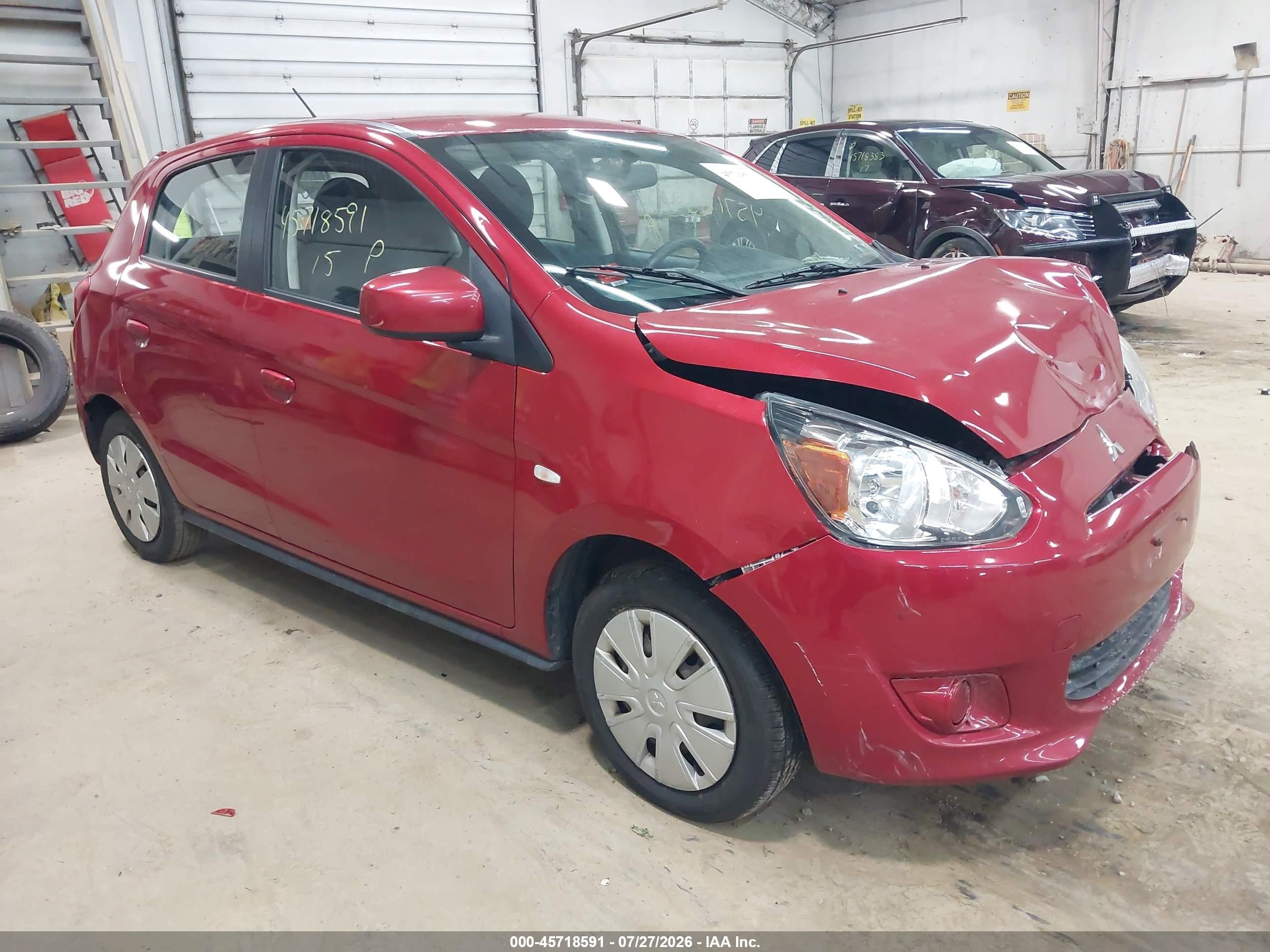 2015 Mitsubishi Mirage DE, VIN ML32A3HJ3FH055897 — Front end