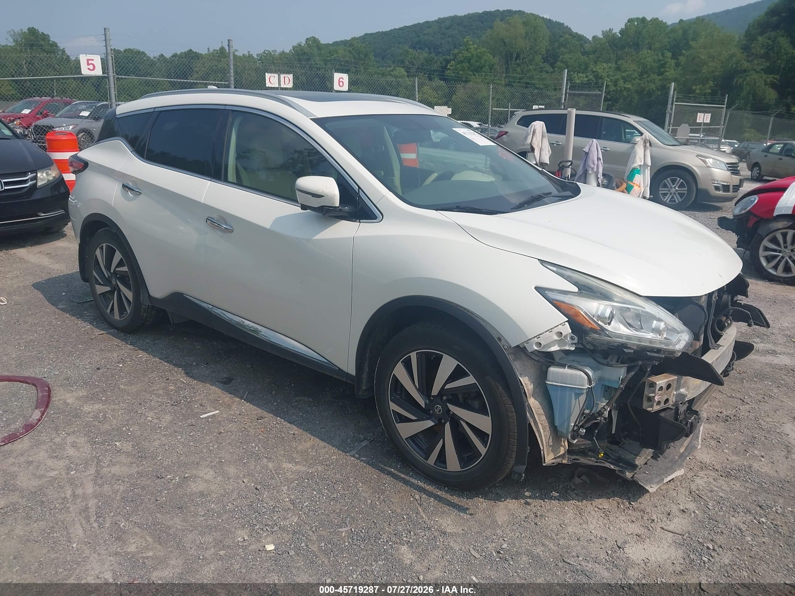 2018 Nissan Murano SV, VIN 5N1AZ2MH1JN154352 — Front end