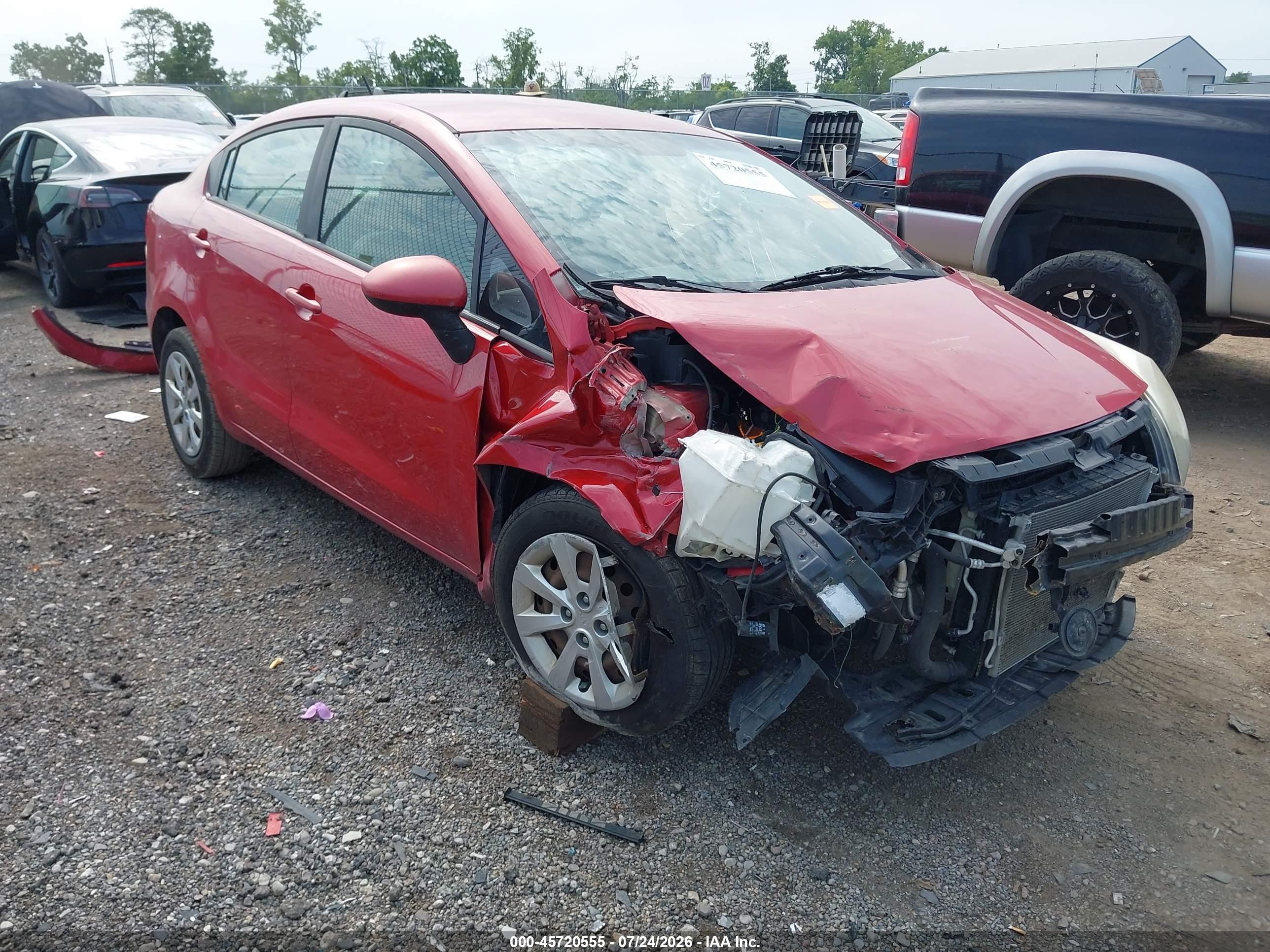 2013 Kia Rio LX, VIN KNADM4A30D6218137 — Front end