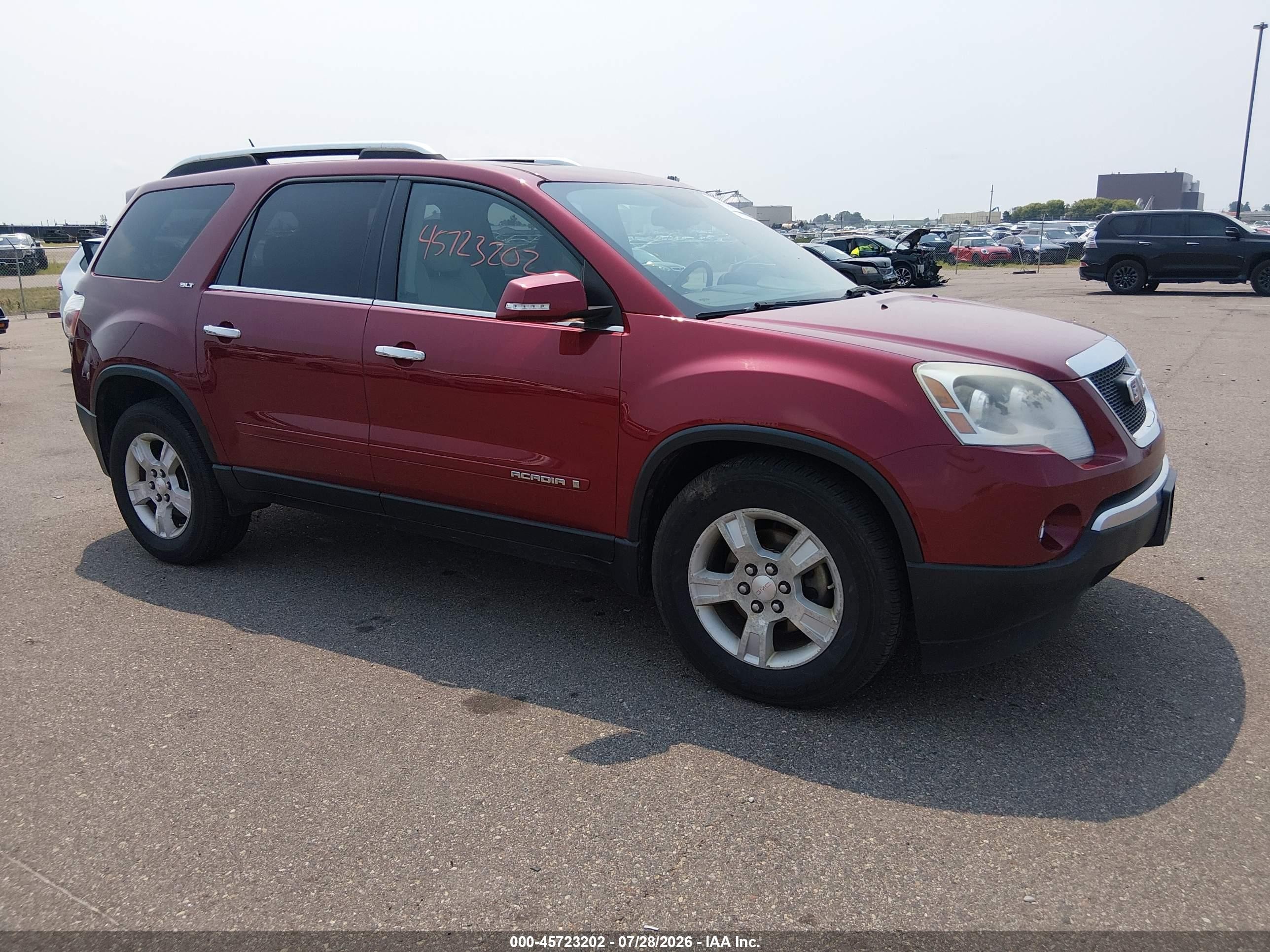 2008 GMC Acadia SLT2, VIN 1GKEV33798J221432 — Rear end