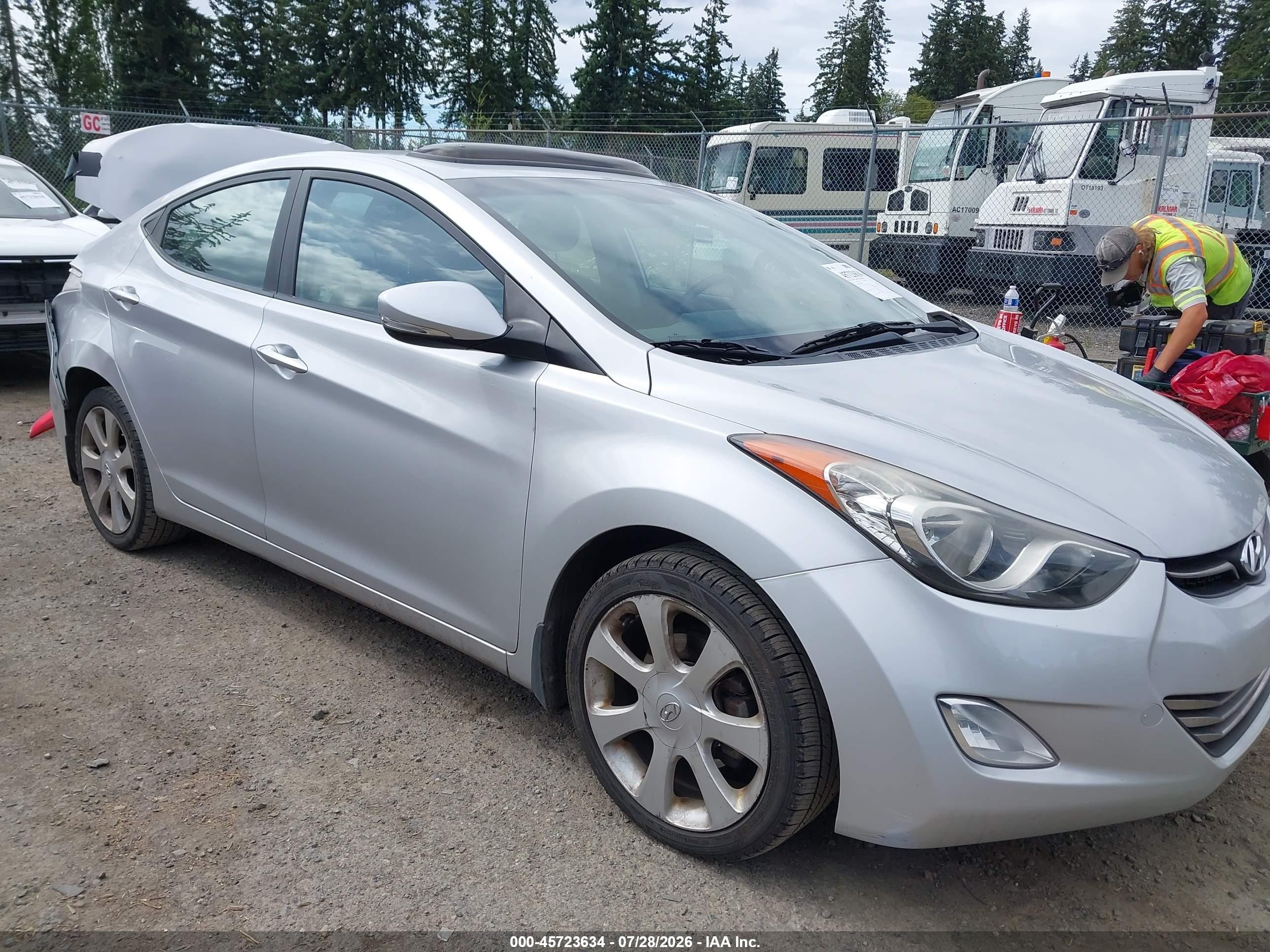 2013 Hyundai Elantra GLS, VIN KMHDH4AE4DU690809 — Rear end