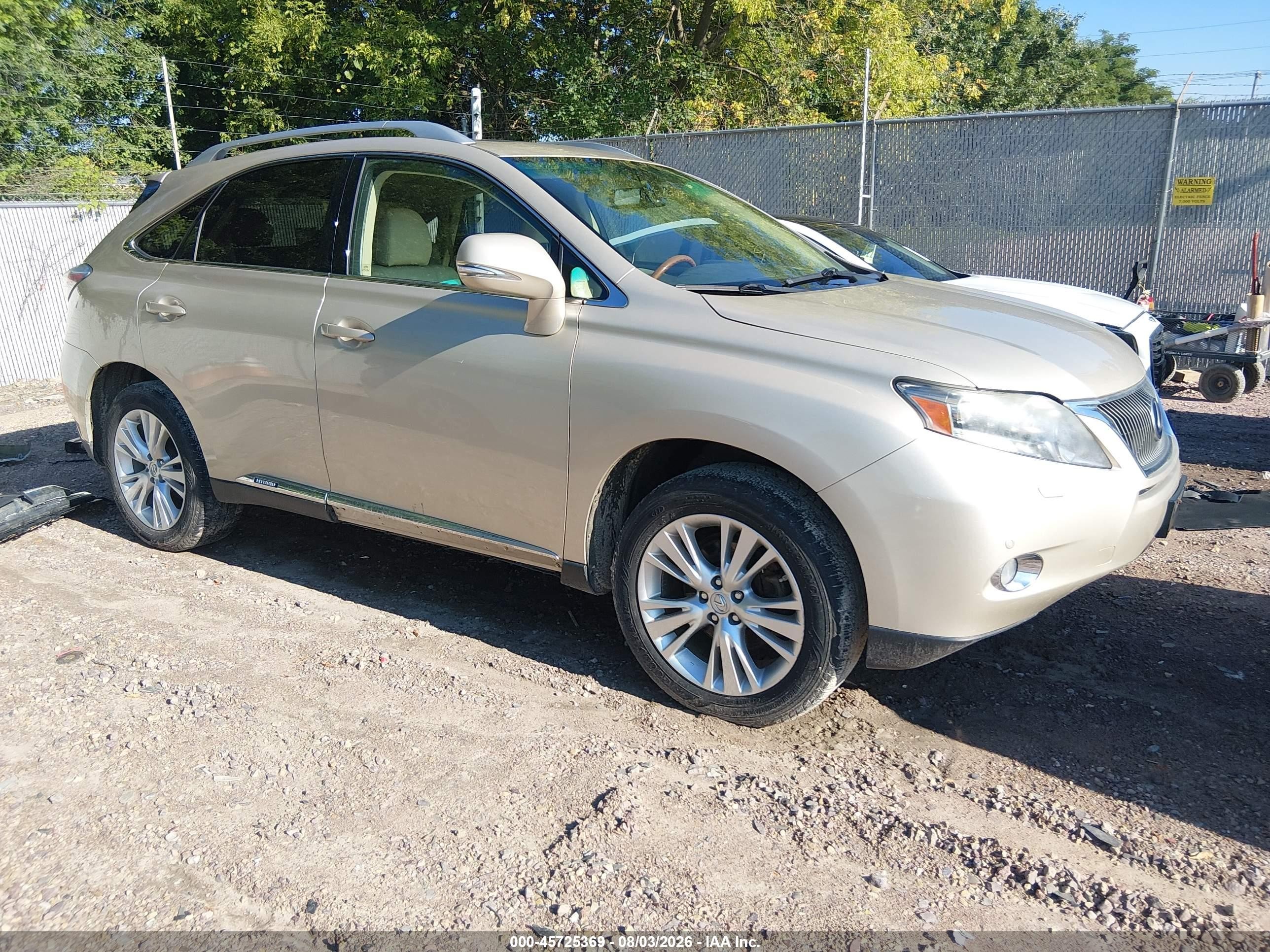 2011 Lexus RX 450h, VIN JTJBC1BA6B2043449 — Normal wear